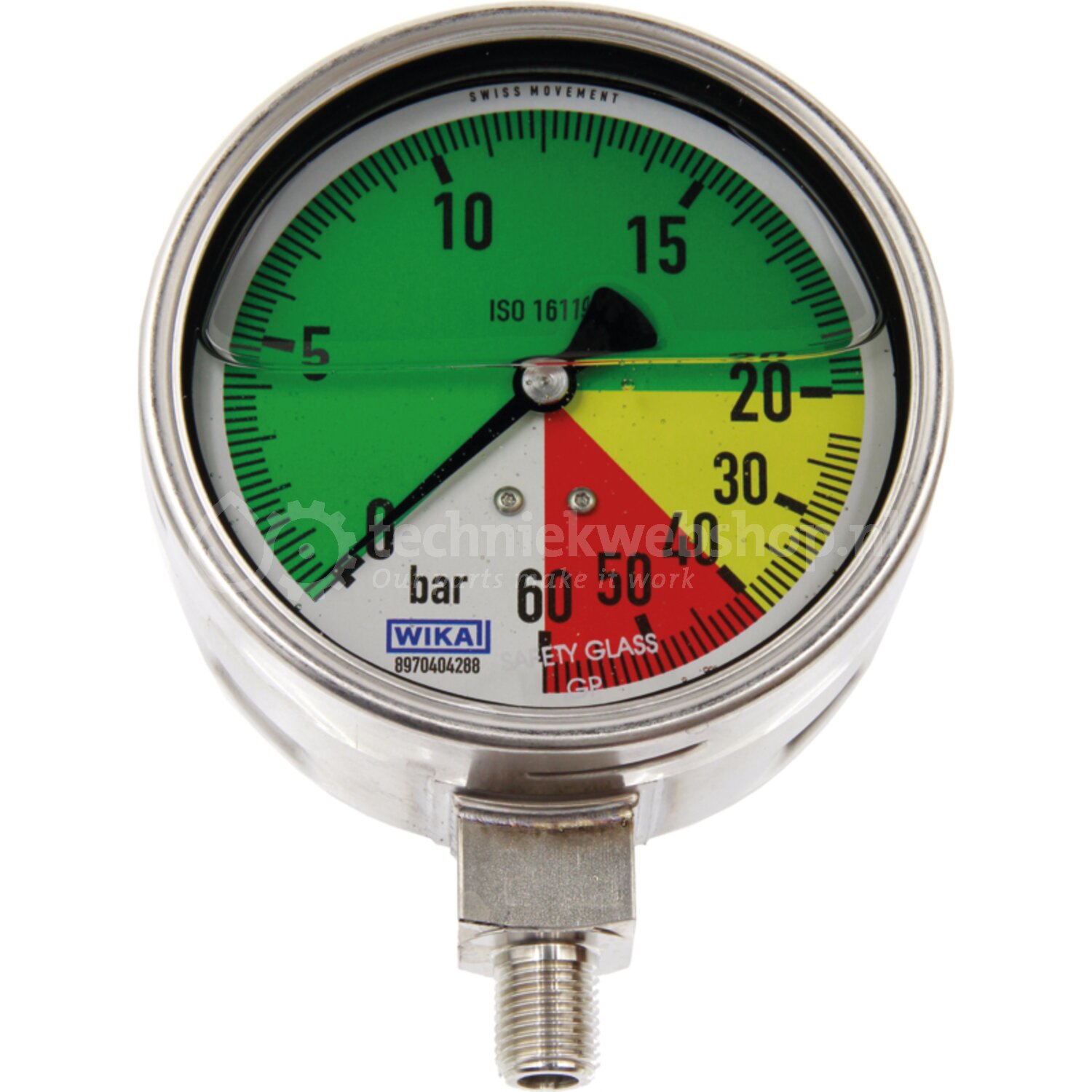 Wika Manometer isometrisch - 67001-00001 | Aansluitdraad: RVS | Huis ...