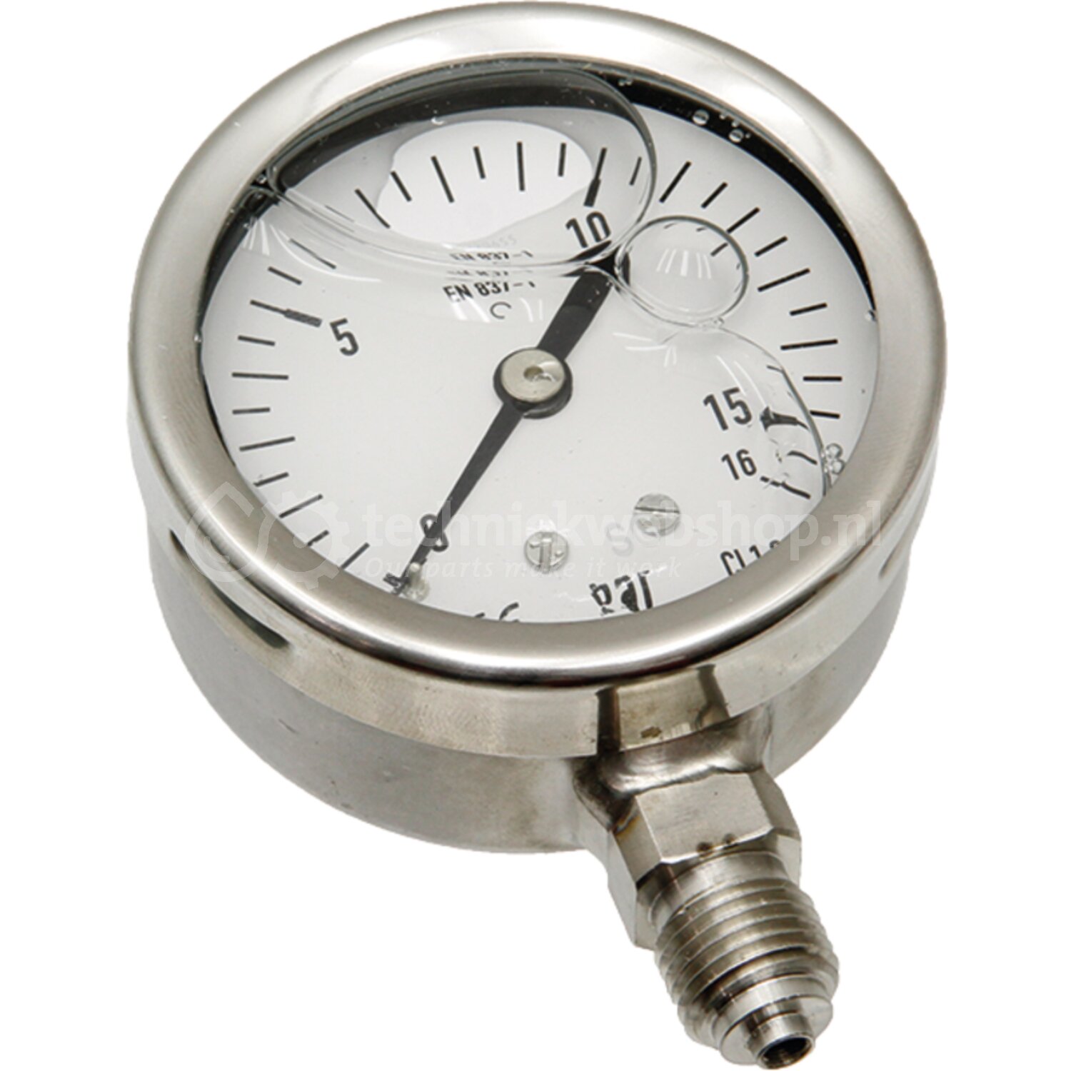Granit Manometer - 405284270F | Aansluitdraad: RVS | Huis: RVS | Ø: 63 ...