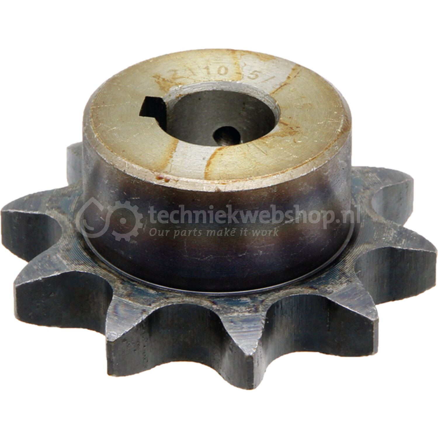 CMW Enkelvoudig Tandwiel – 10B1, 17 Tanden, Steek 15,8 Mm, Boring 30 Mm – Met 2 Schroeven – Stalen Drukhoek Van 90°