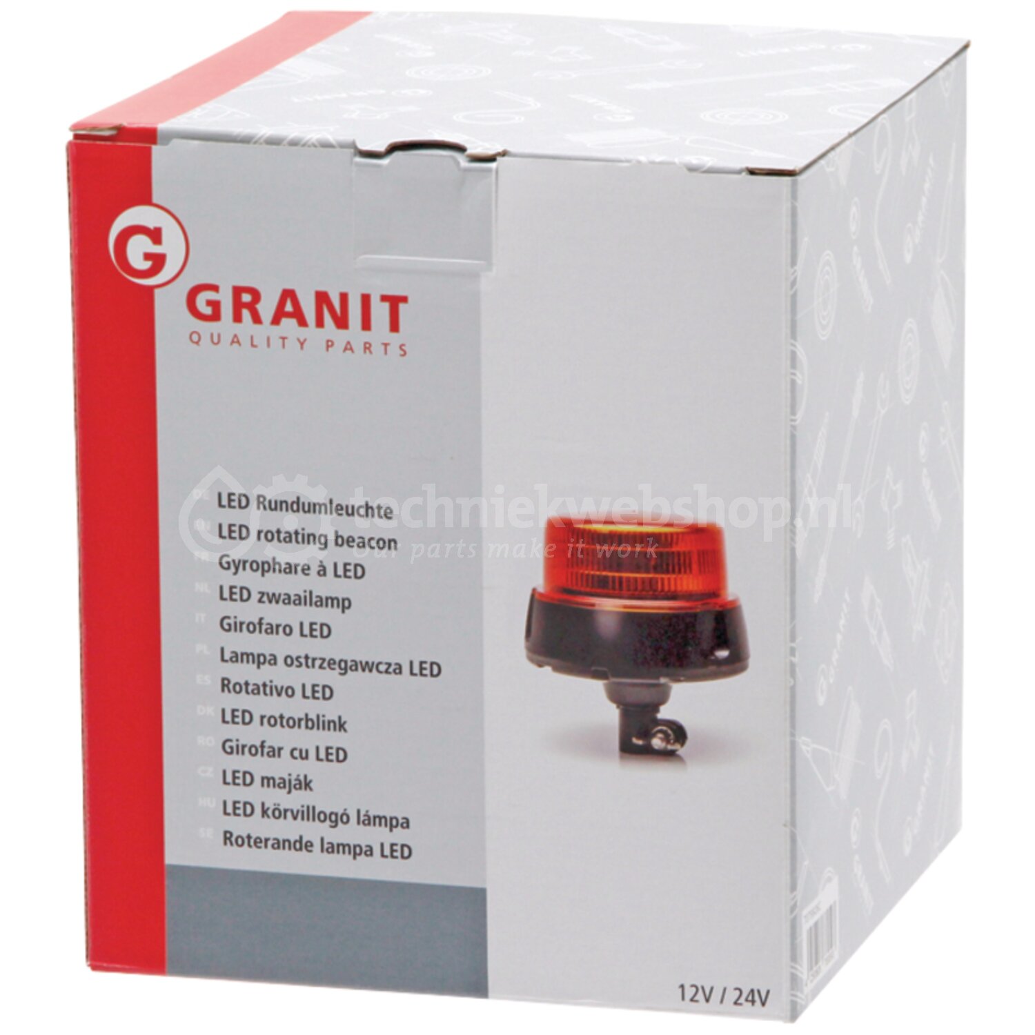 Granit LED zwaailamp 12 / 24 volt | opsteekpen - 70799262 ...
