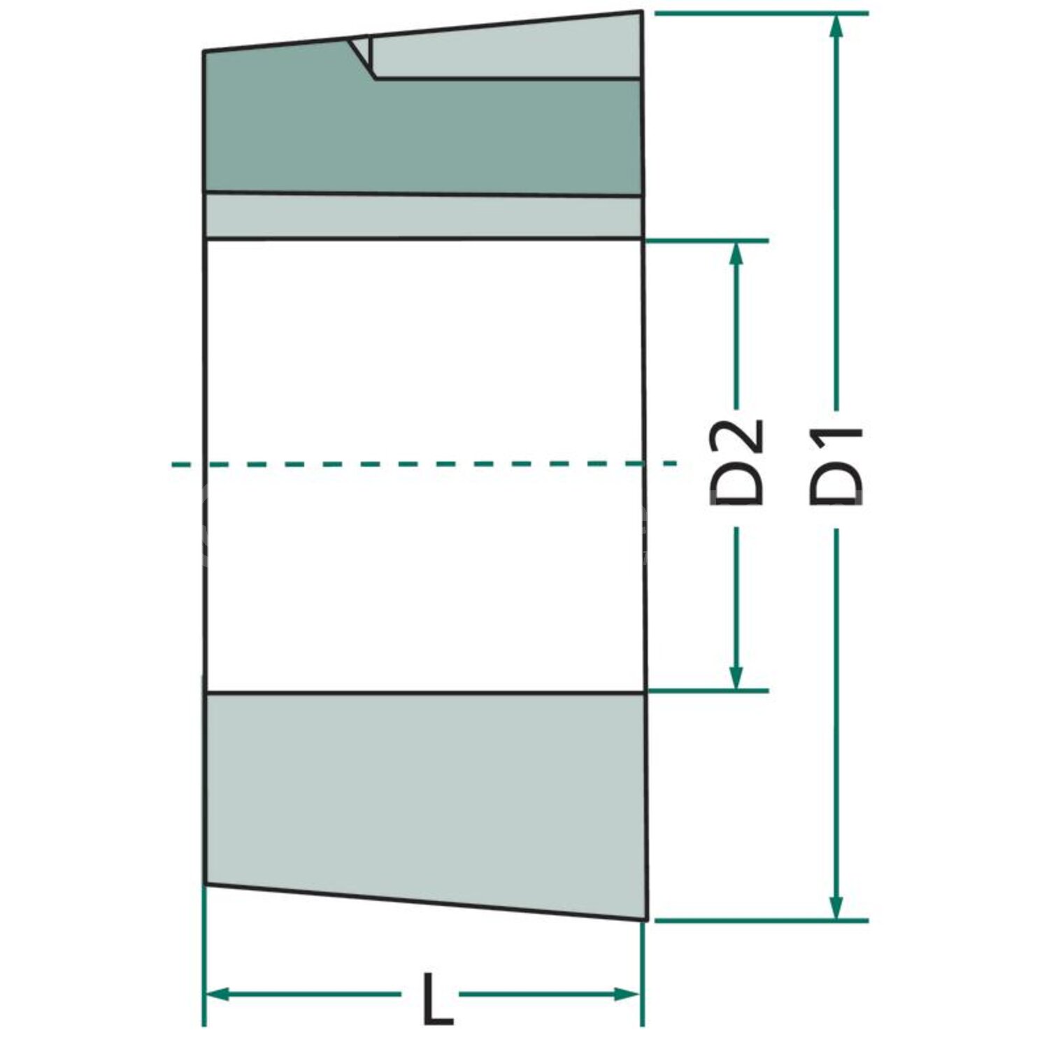 Granit Conische klembus - 8371610-12, 4014486400984 | D1: 57 mm | L: 25 ...