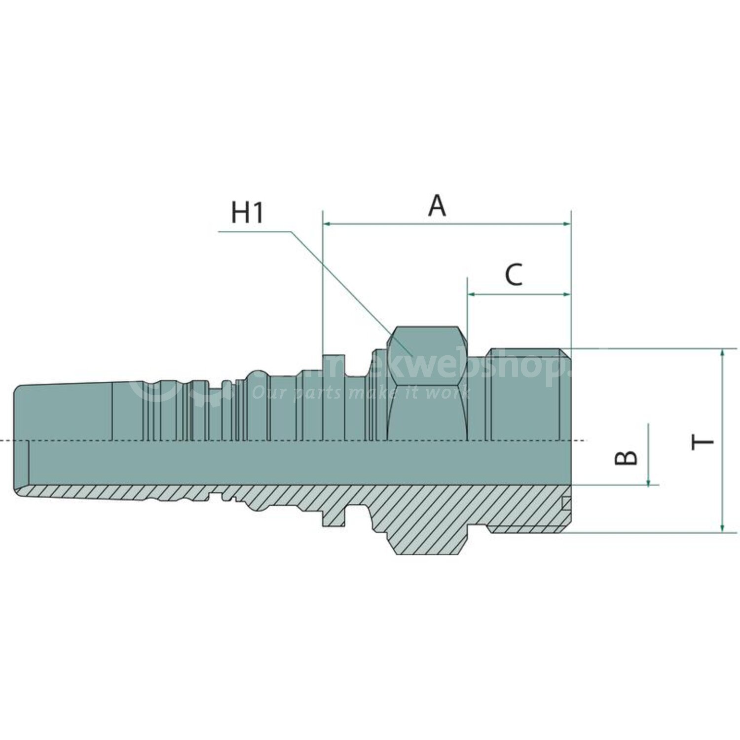 Granit ORFS DN38 2 ILP Pressnippel INTERLOCK / INTERLOCK PLUS ...