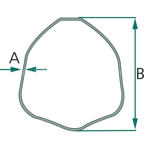 Tube Profilé Bondioli & Pavesi 54x4mm - Longueur L400 à L1450, Référence Global 12512, Neuf Italien