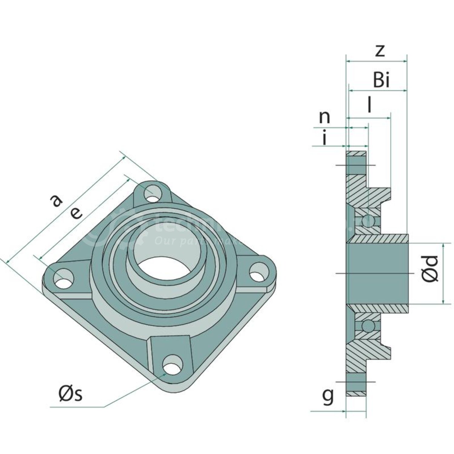 GRANIT Spannlager UCF Ø60 - 11748393 - Techniekwebshop.nl