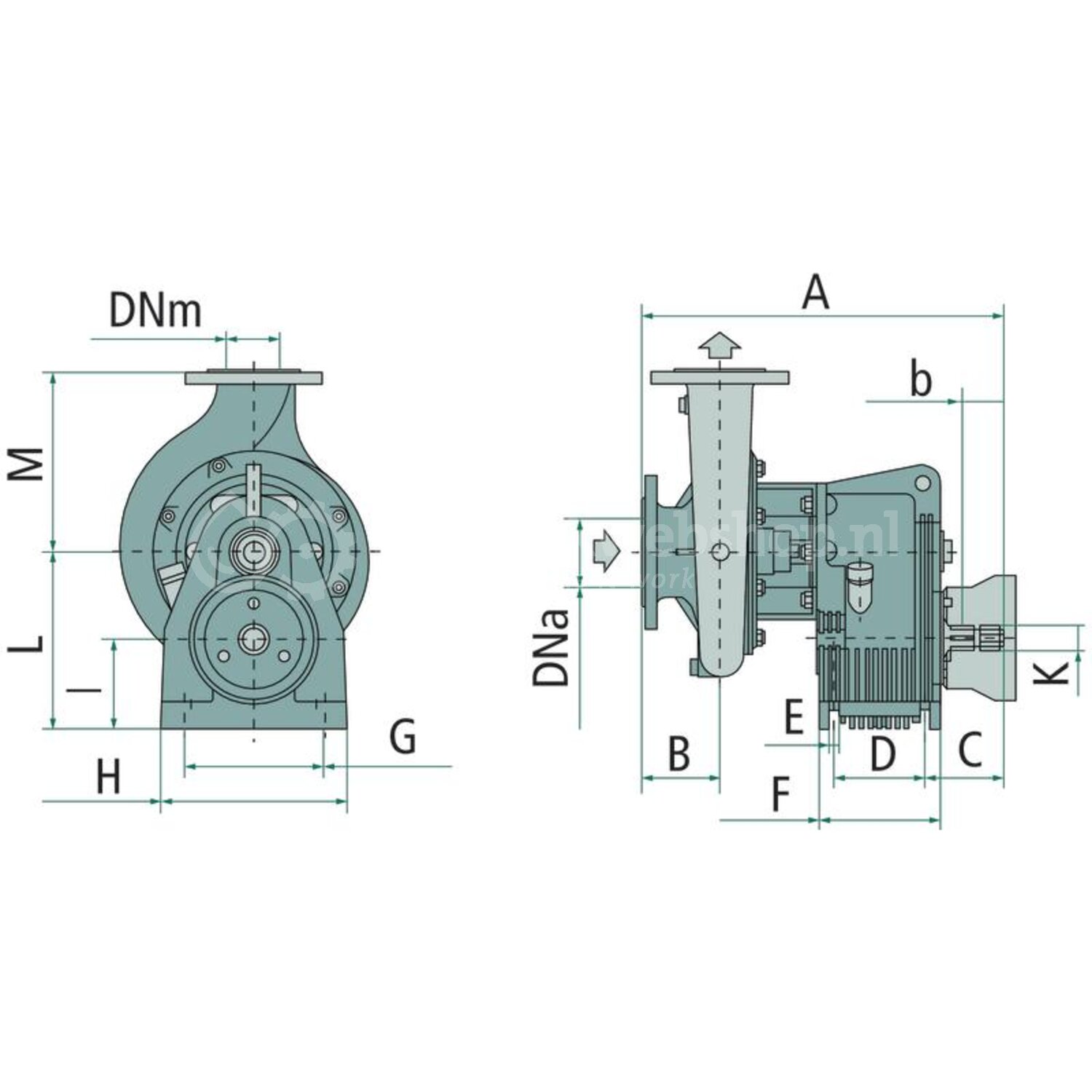 Granit Rovatti centrifugaalpomp T1-65A - 40504053813 | Uitvoering: DNa ...