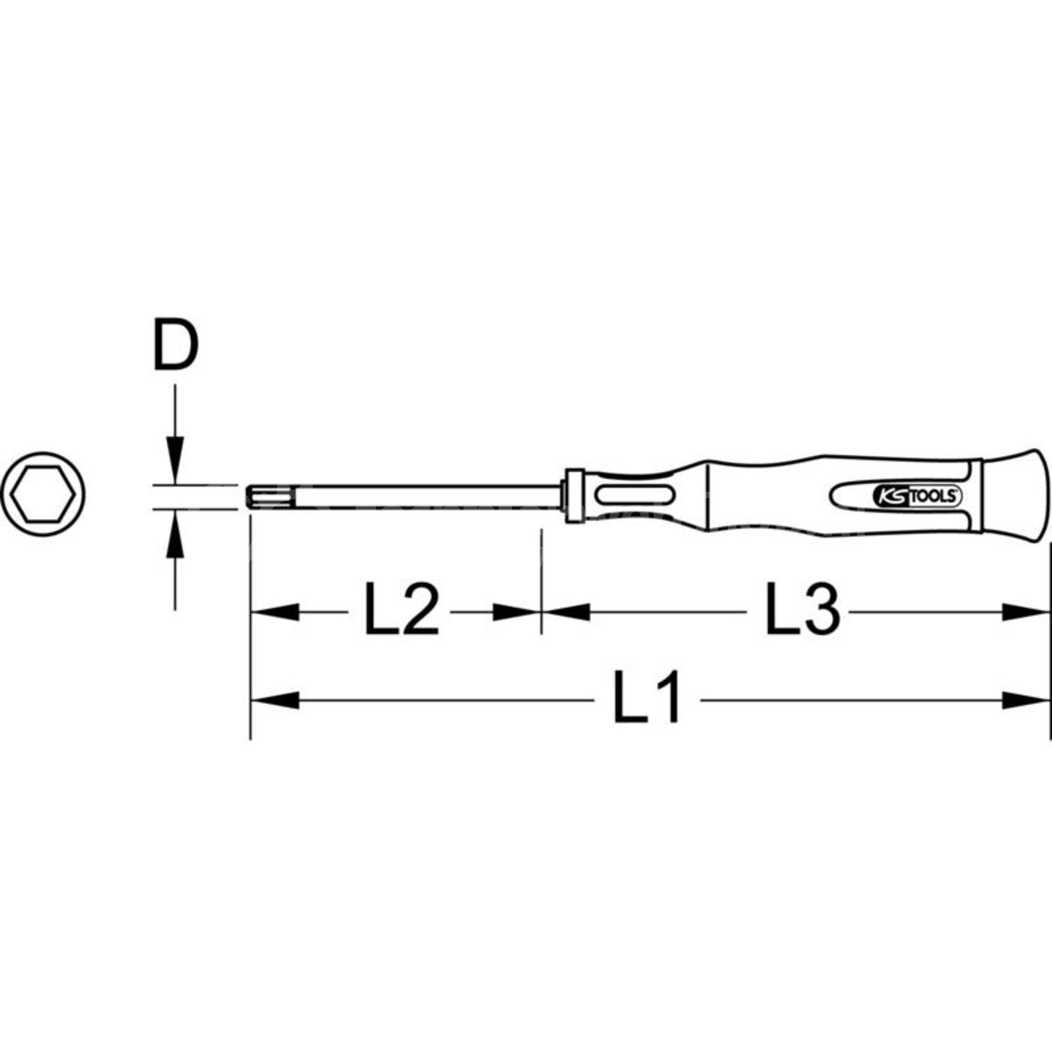 KS Tools ESD Precisie-schroevendraaier v.binnenzeskant,0,9 mm ...