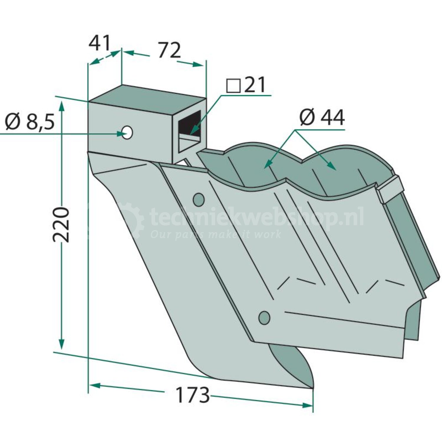 Granit Zaaikouter dubbel - 18099.BE-13, 4059139396528 - Techniekwebshop.nl