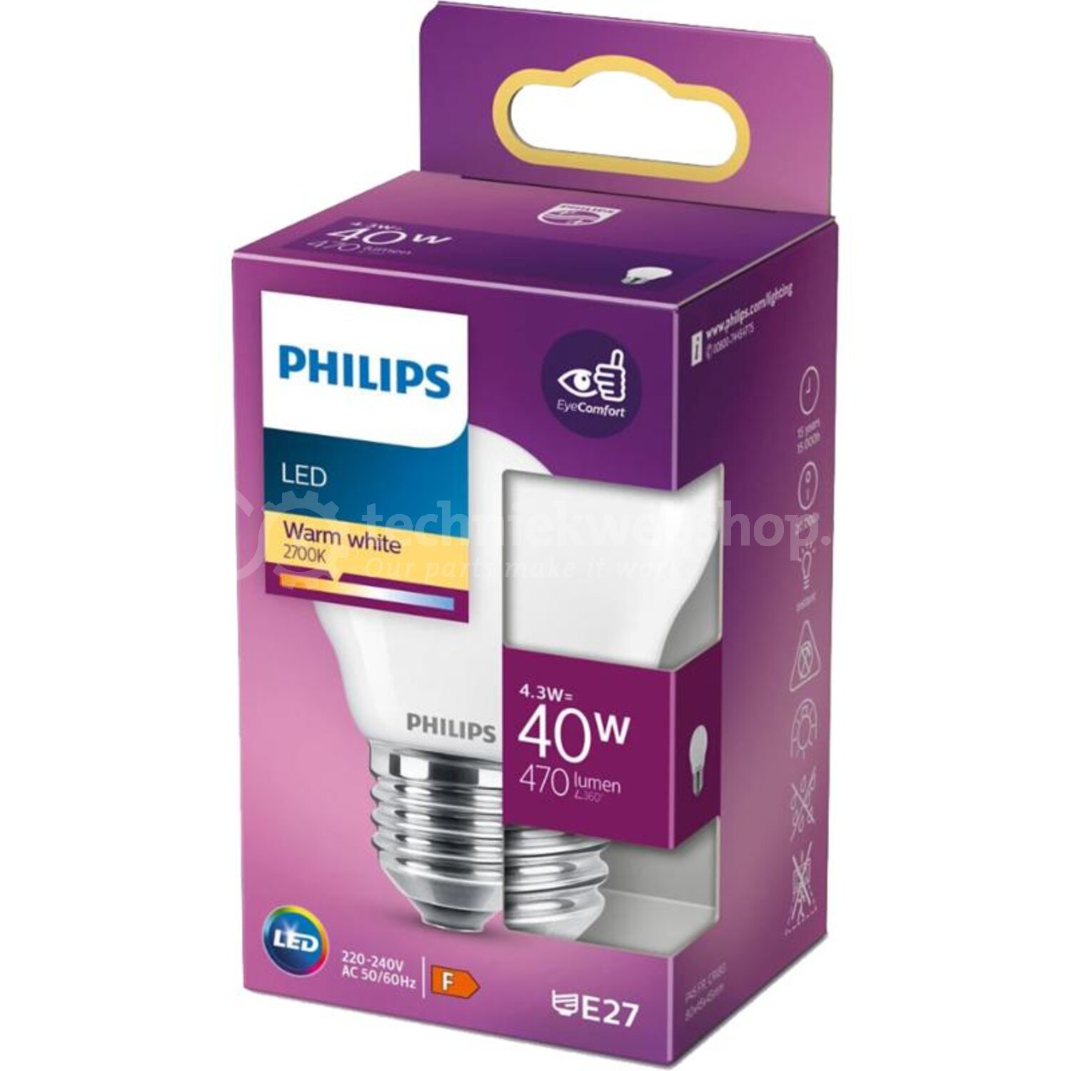 Granit LED classic 40W P45 E27 WW FR ND - 30081022, 8718699763473 ...