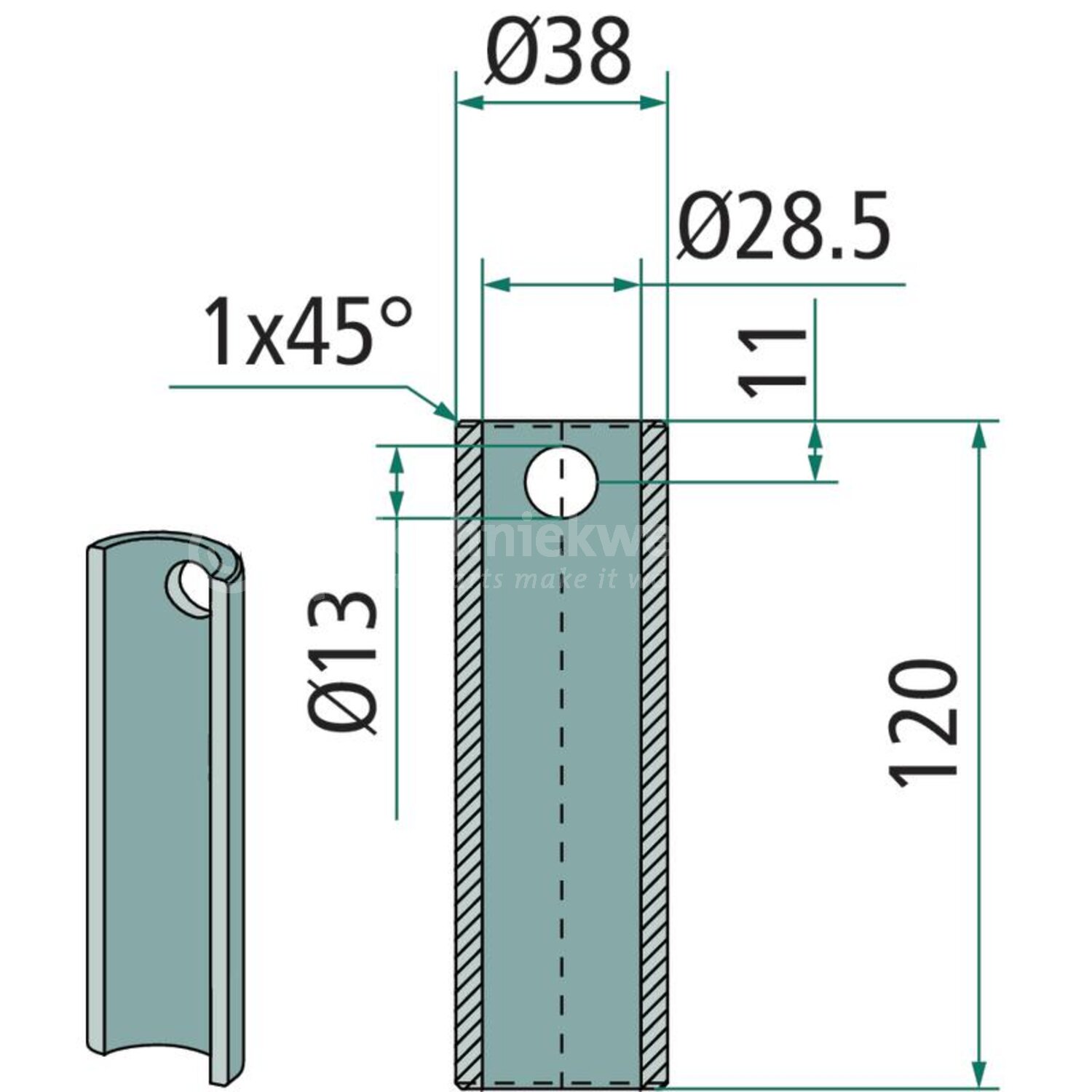 Granit Inlasbus - 430430623 | Lengte: 120 mm | Conus: K246 ...