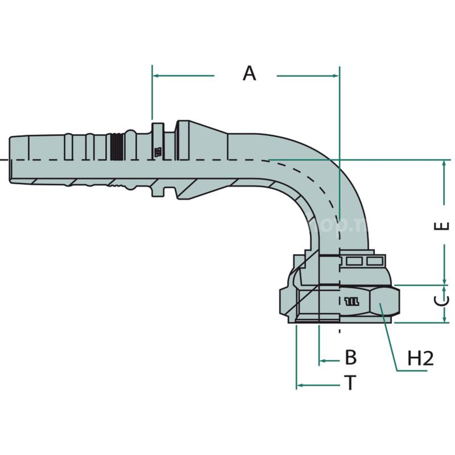 Granit 90° DKORFS DN38 2 ILP Pressnippel INTERLOCK / INTERLOCK PLUS ...