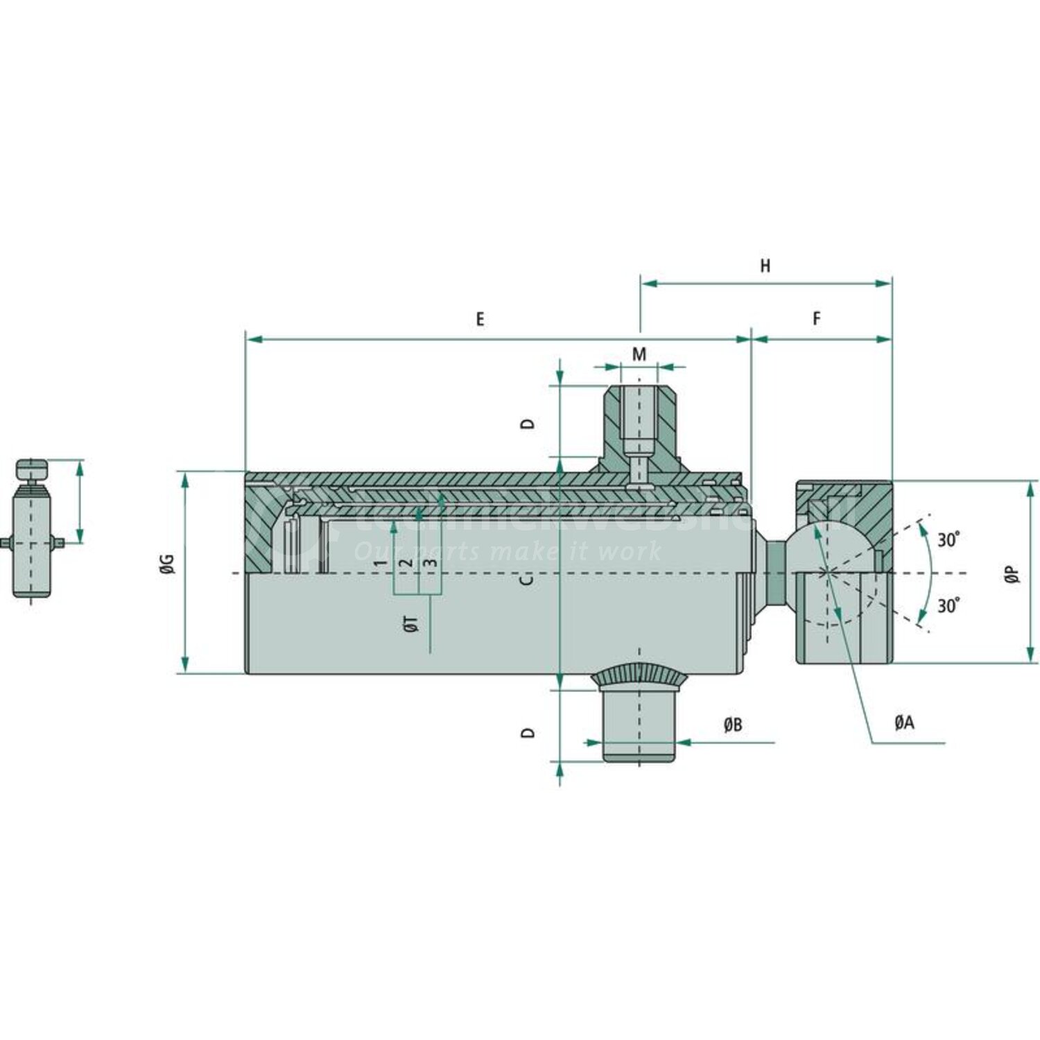 Granit Telescoopcilinder AM-K-68-88-107-126-H18 - 82000170 | Slag: 1860 ...