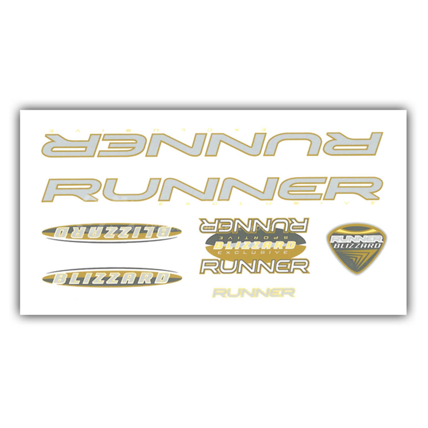 Merkloos Fiets frame stickerset Runner Blizzard geel, 140 x 260 mm ...