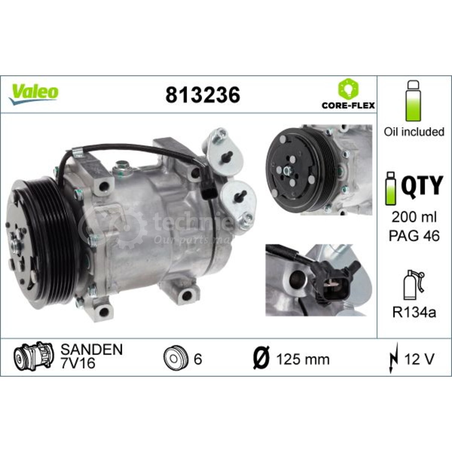VALEO Compressor, airconditioning voor o.a. Ford, Mazda, Volvo - 813236 ...
