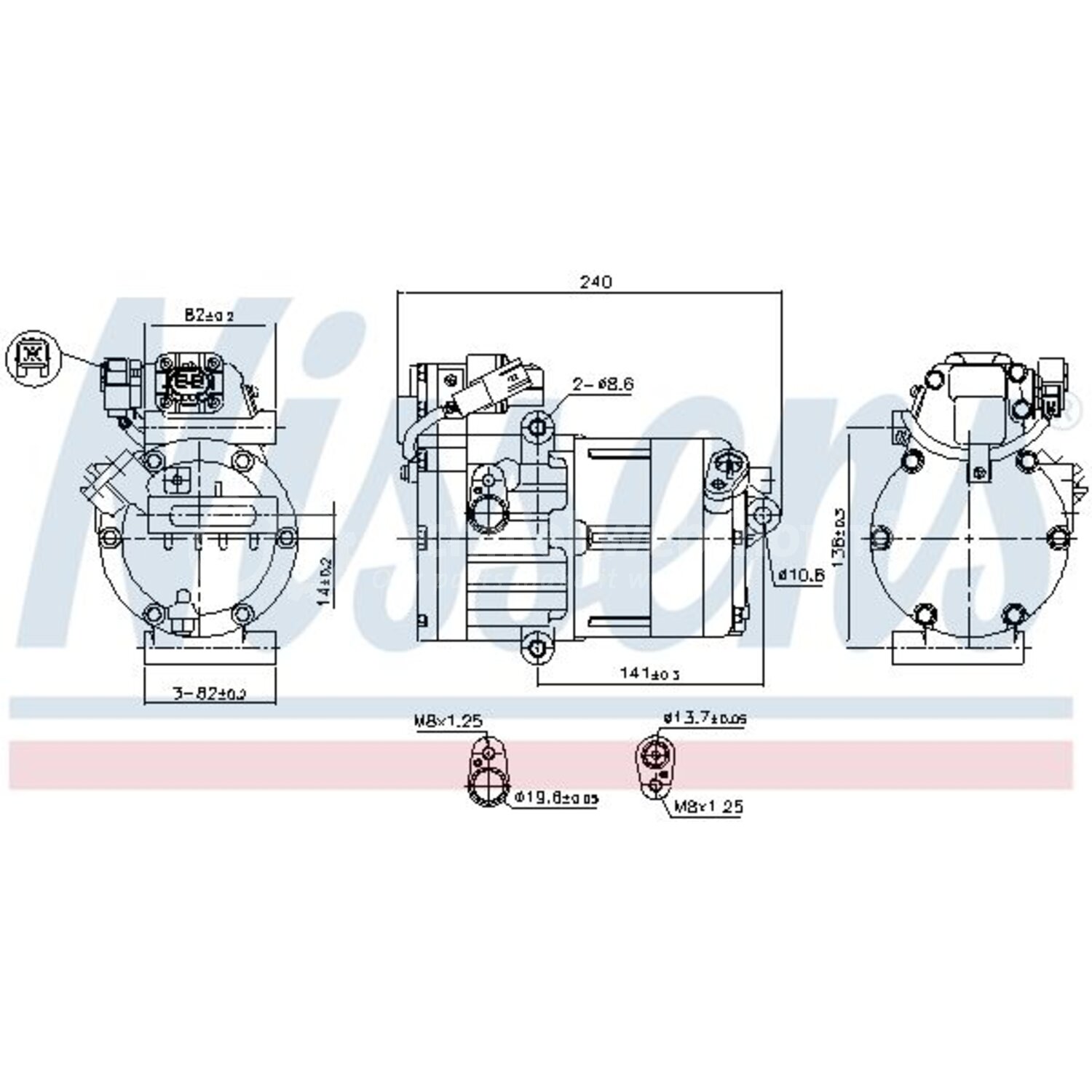 NISSENS Compressor, airconditioning voor o.a. Kia, Hyundai - 891023 ...