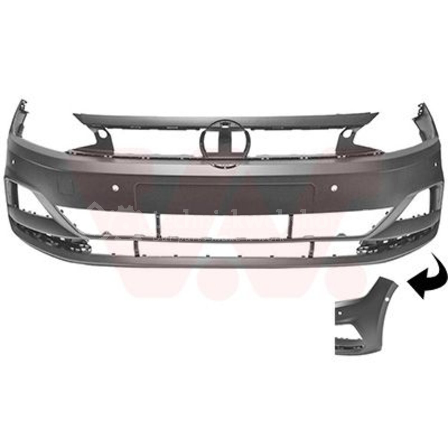 VAN WEZEL Bumper voor o.a. Vw - 5751576, 5410909853297 | Inbouwplaats ...