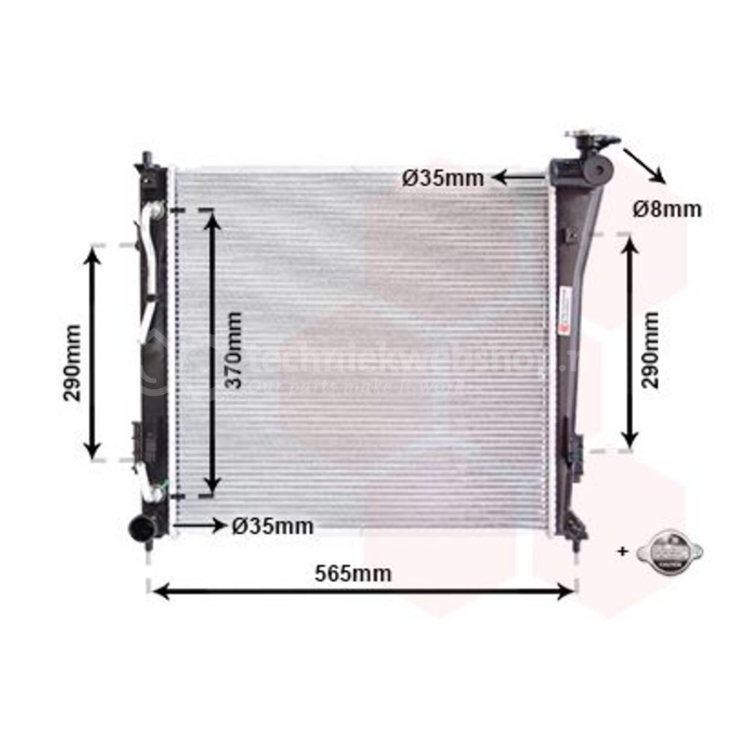 VAN WEZEL Radiateur voor o.a. Hyundai - 82002305, 5410909509484