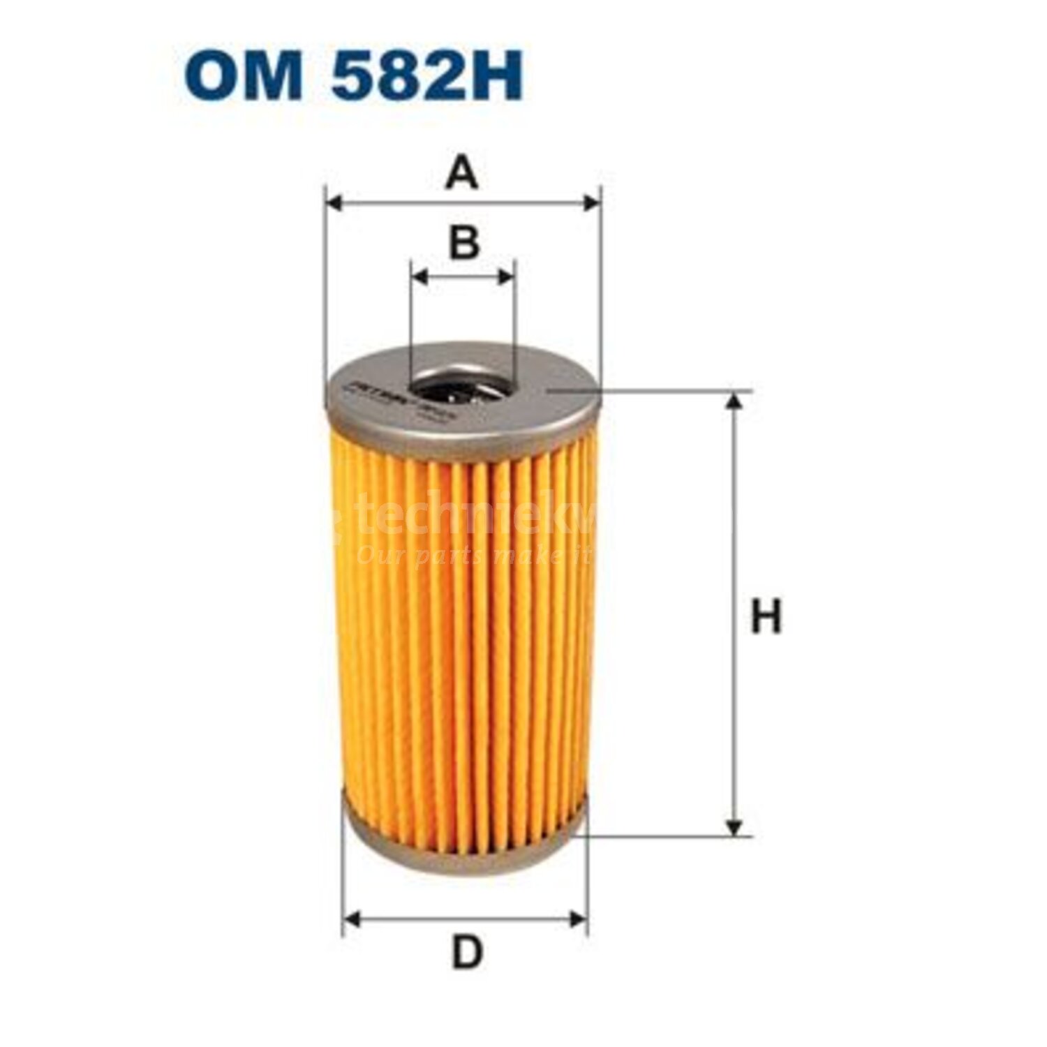 Filtron Filter, hydrauliek - OM 582H, 5904608555823 | Hoogte: 130 mm ...