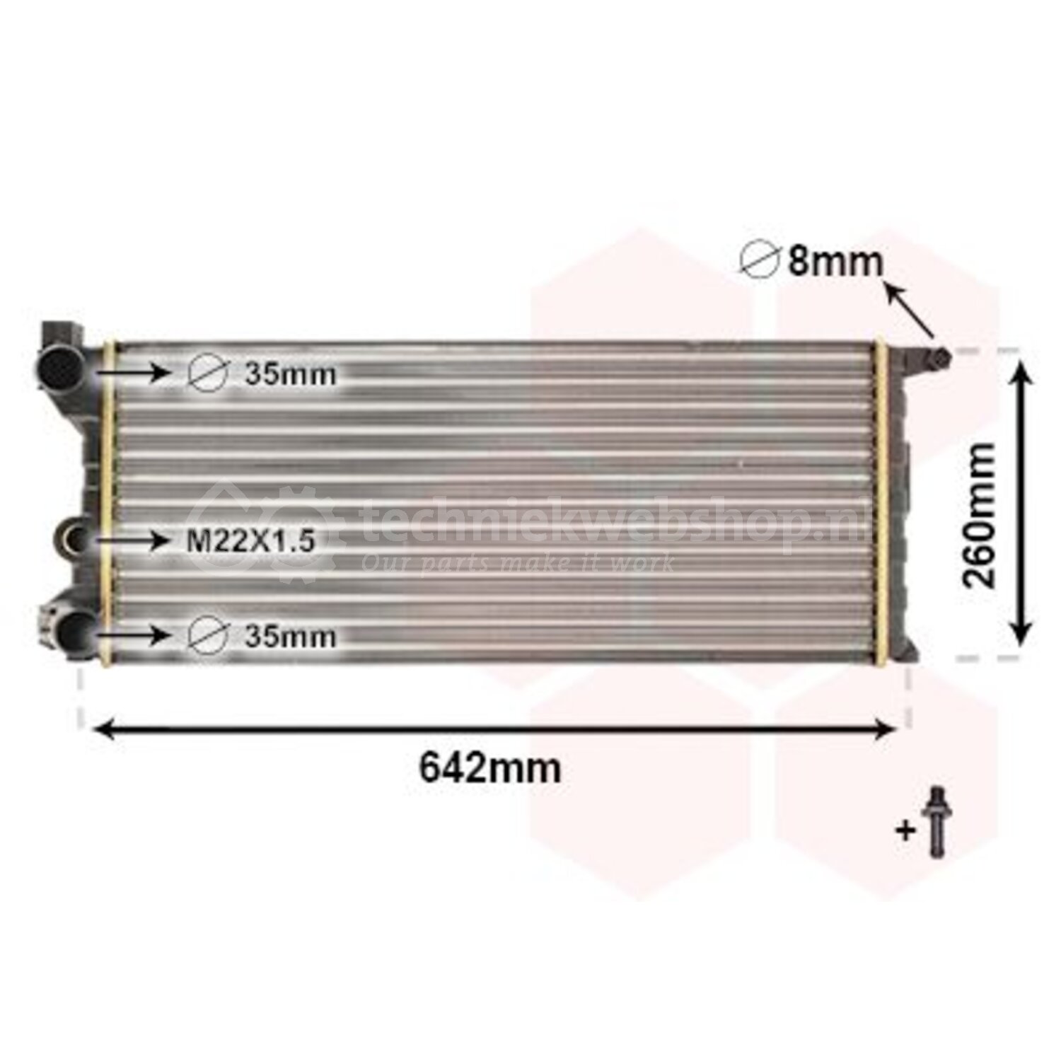 Radiateur Pour Audi 80 (9/86 - 9/91) - Dimensions 586 X 317 X 34 Mm - Compatible Moteurs 1.6, 1.8, 1.9, 2.0