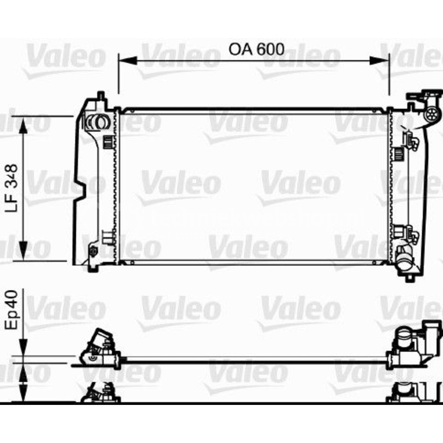 VALEO Radiateur voor o.a. Toyota - 734711, 3276427347111 | Inlaat ø: 34 ...