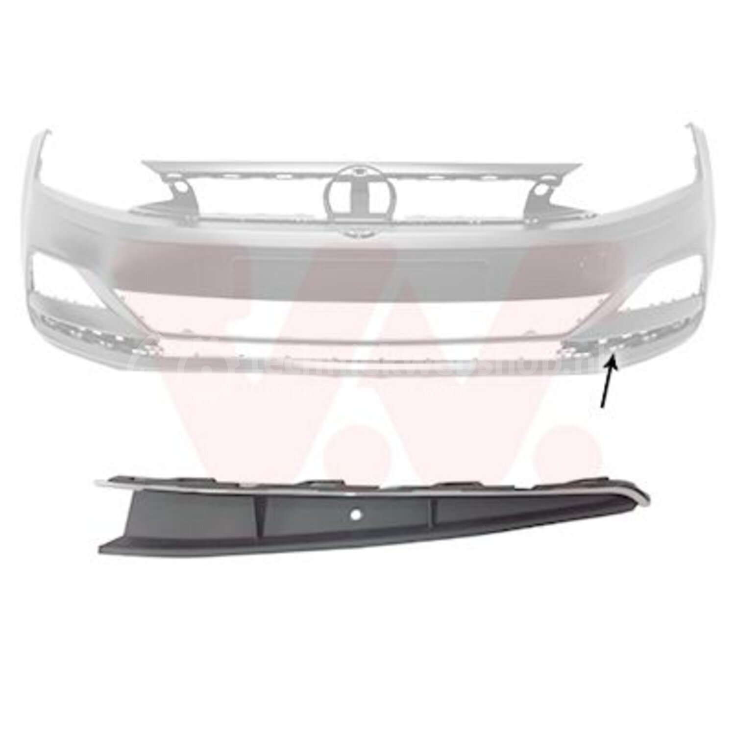 VAN WEZEL Ventilatiegrille, bumper voor o.a. Vw - 5751597 ...