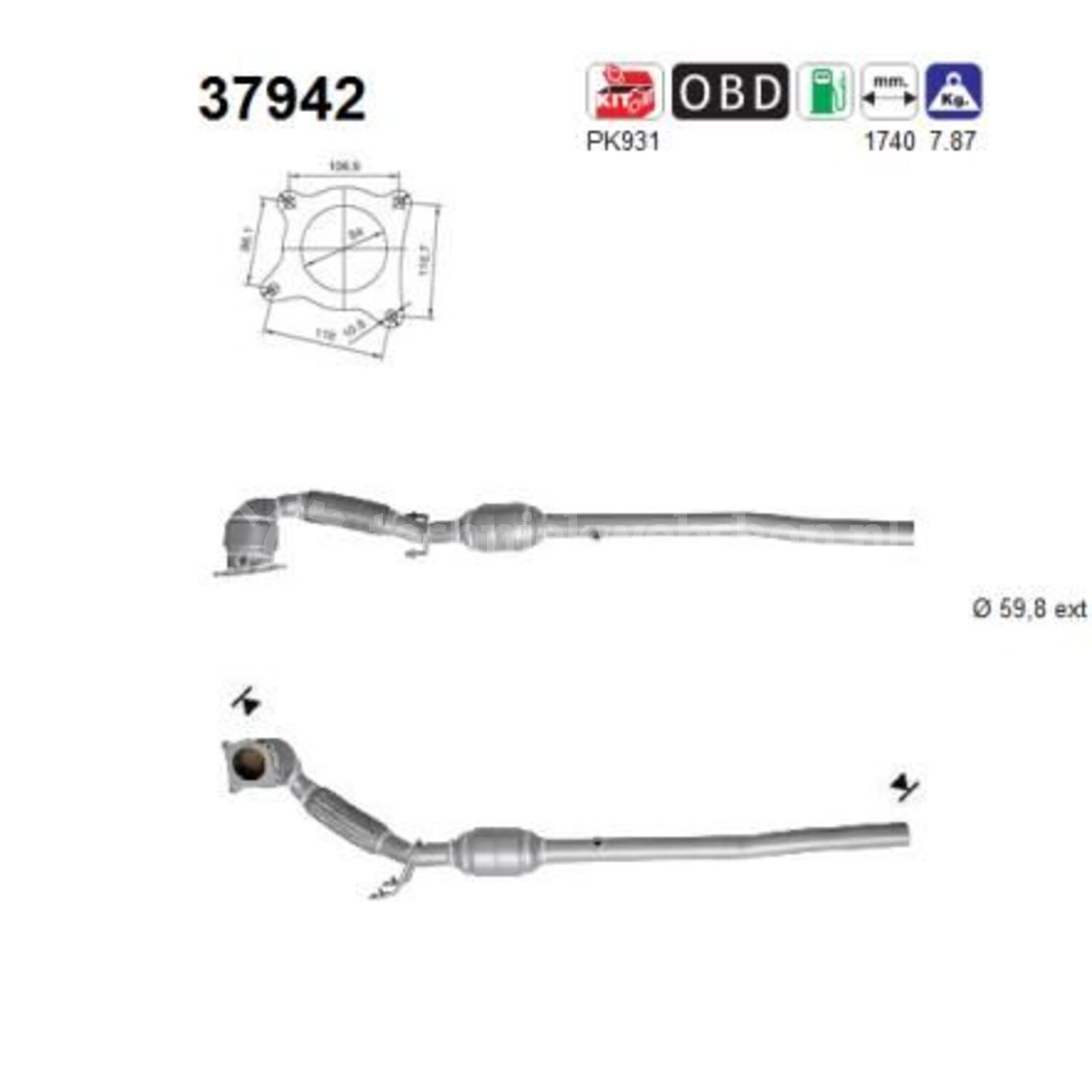 AS Katalysator voor o.a. Seat, Vw, Audi - 37942, 8435247734616 ...