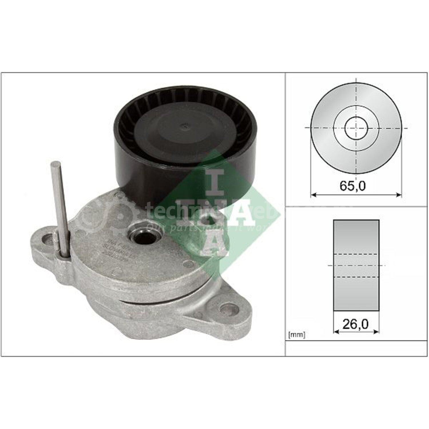 INA 534 0411 10 V-riemspanner – Nieuw En Eenvoudig Te Monteren, Ideaal Als Reserveonderdeel