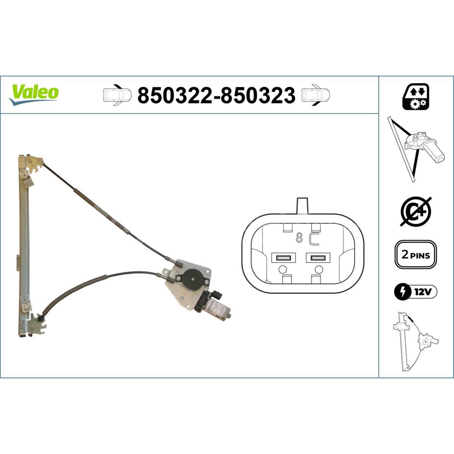 VALEO Raambedieningsmechanisme voor o.a. Peugeot - 850322 ...