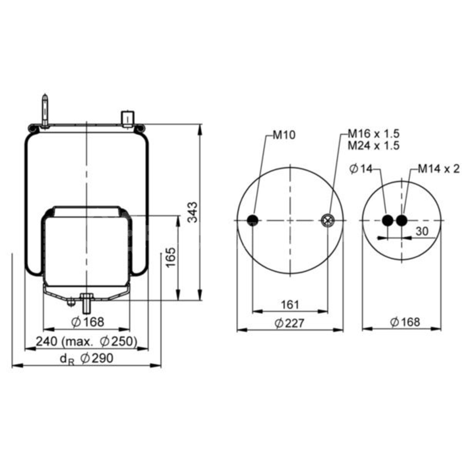 CONTITECH AIR SPRING Veerbalg, luchtvering voor o.a. Volvo - 4570 N P01 ...