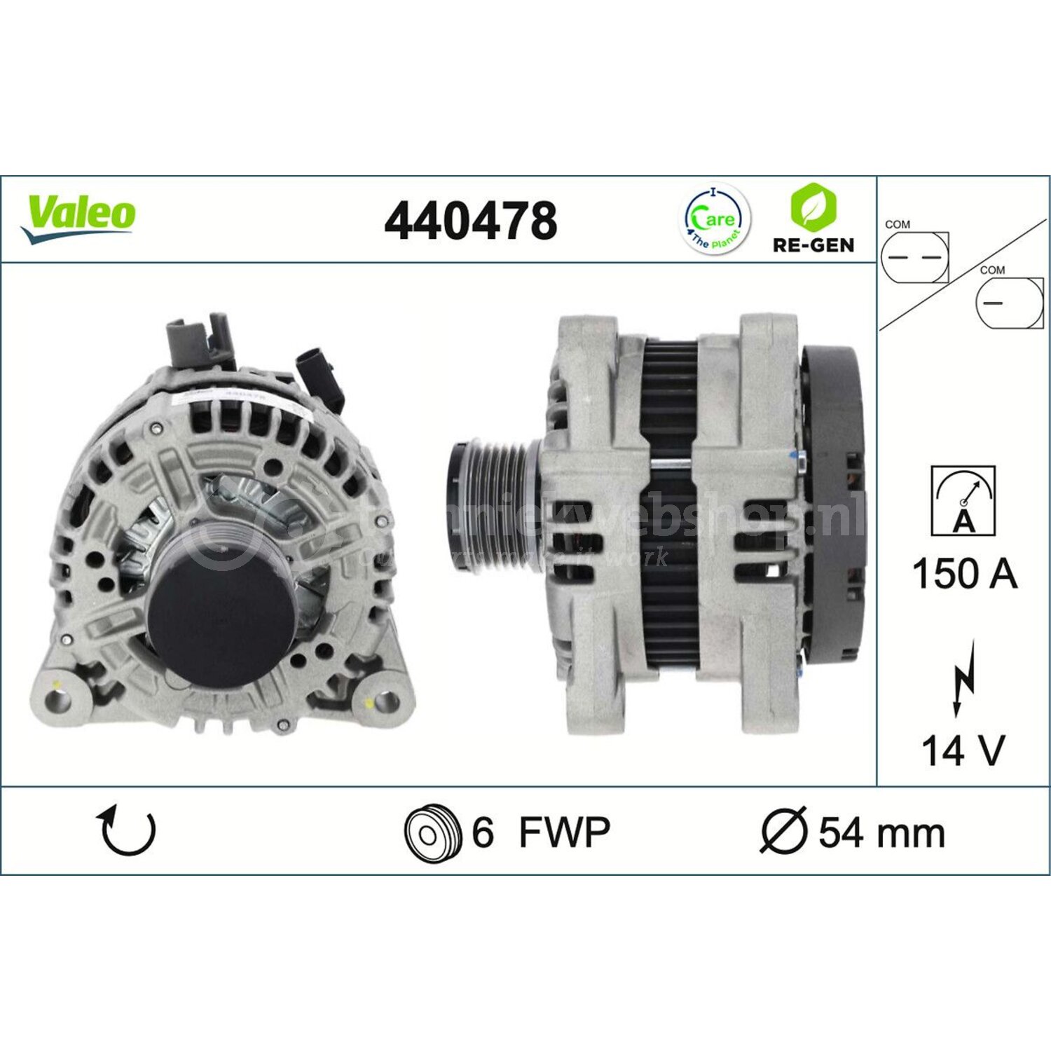 VALEO Dynamo / Alternator voor o.a. Ford - 440478, 3276424404787 | Klem ...