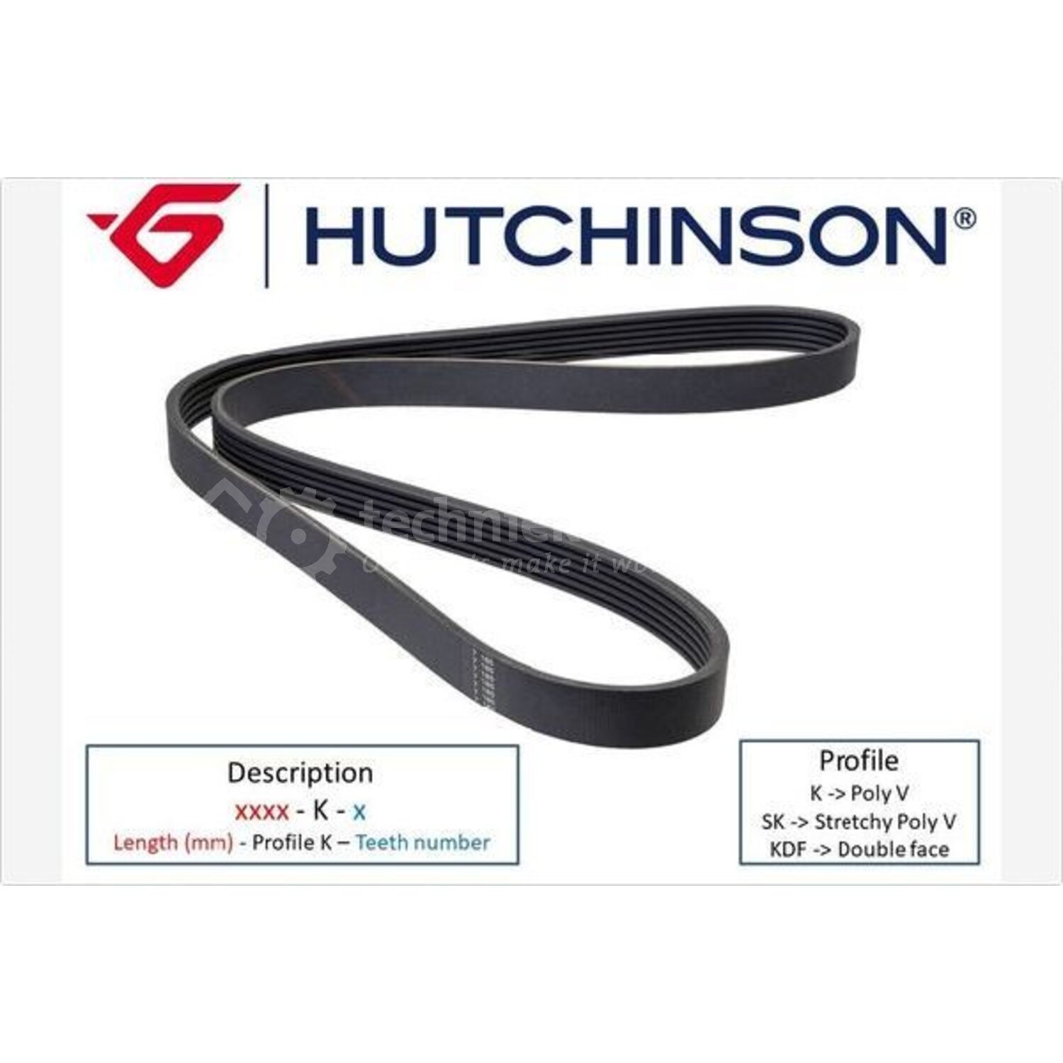 HUTCHINSON Poly V-riem - 4110 K 9, 3159750629645 | Ribbenaantal: 9 ...