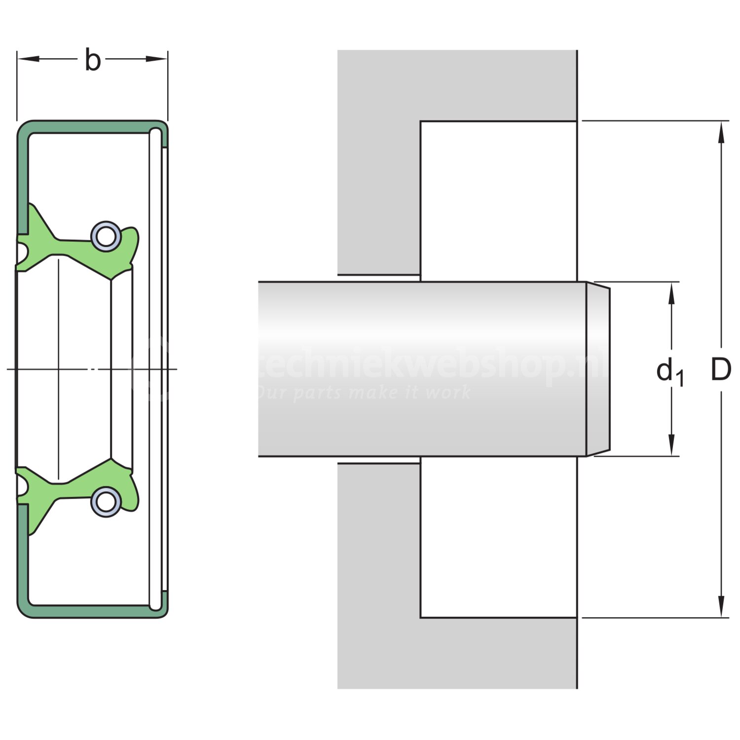 Radiale asafdichting met metalen behuizing, SKF Wave-lip en extra ...