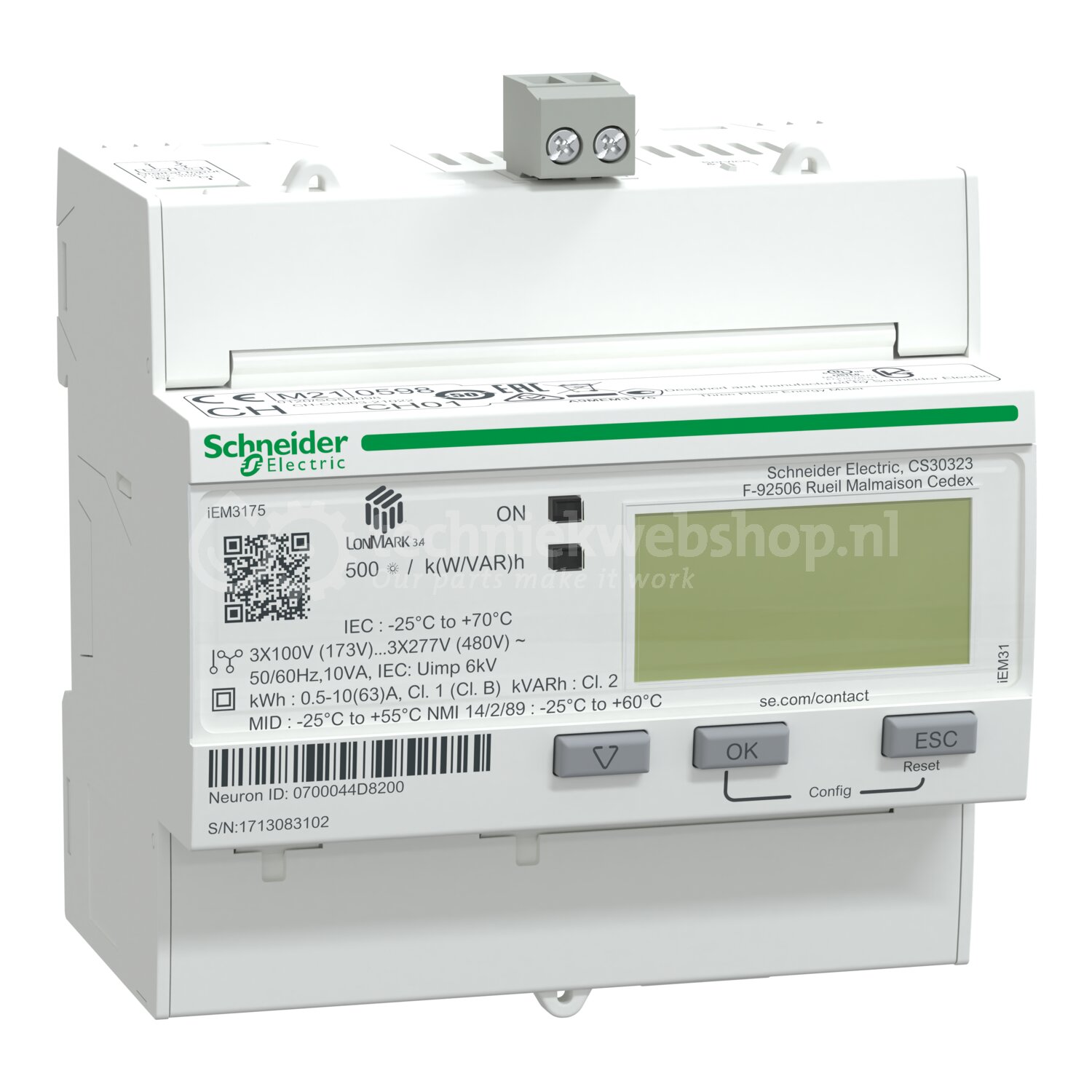Schneider Electric Acti9 Energy Meters iEM3000 - Elektriciteitsmeter ...