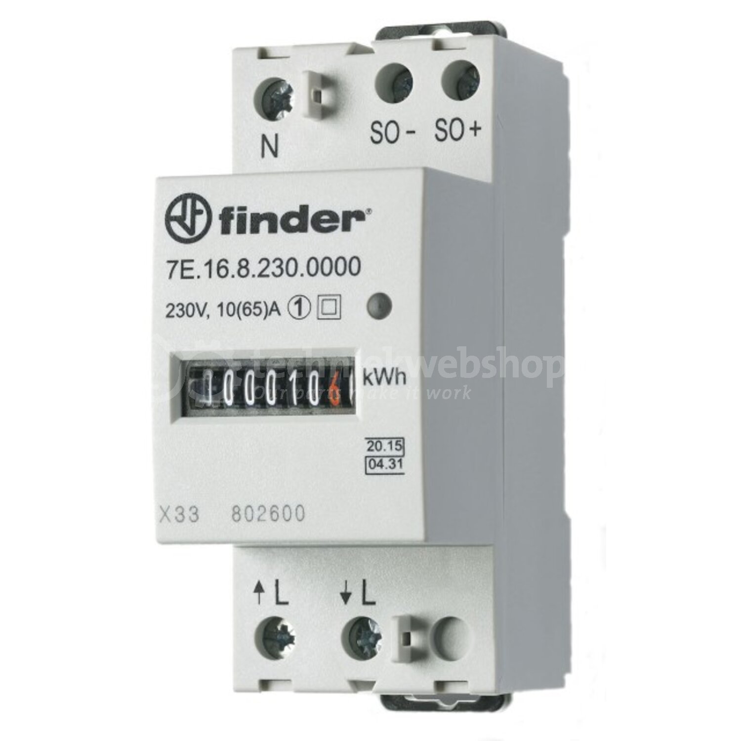 Wechselstromzähler 230VAC/50Hz MID 5(40)A / LCD-Anzeige / SO