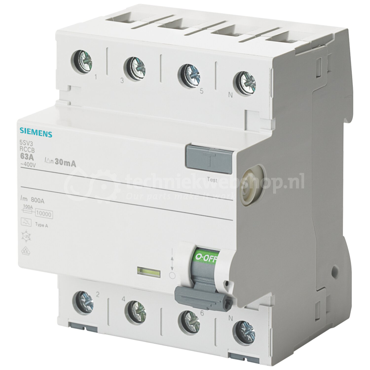 Siemens Industry RCCB, selective / RCCB, 4-pole, type A, selective, In ...