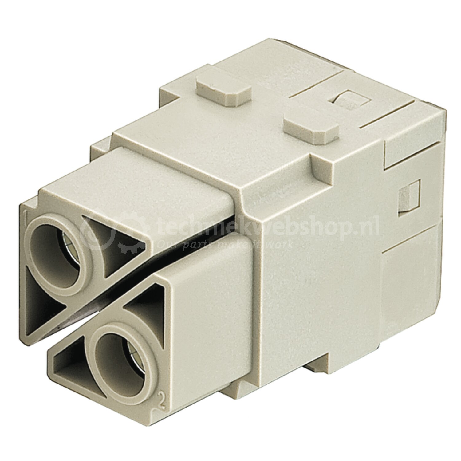 HARTING Han® 100 A module, Axial screw termination, Female, Contacts: 2 ...