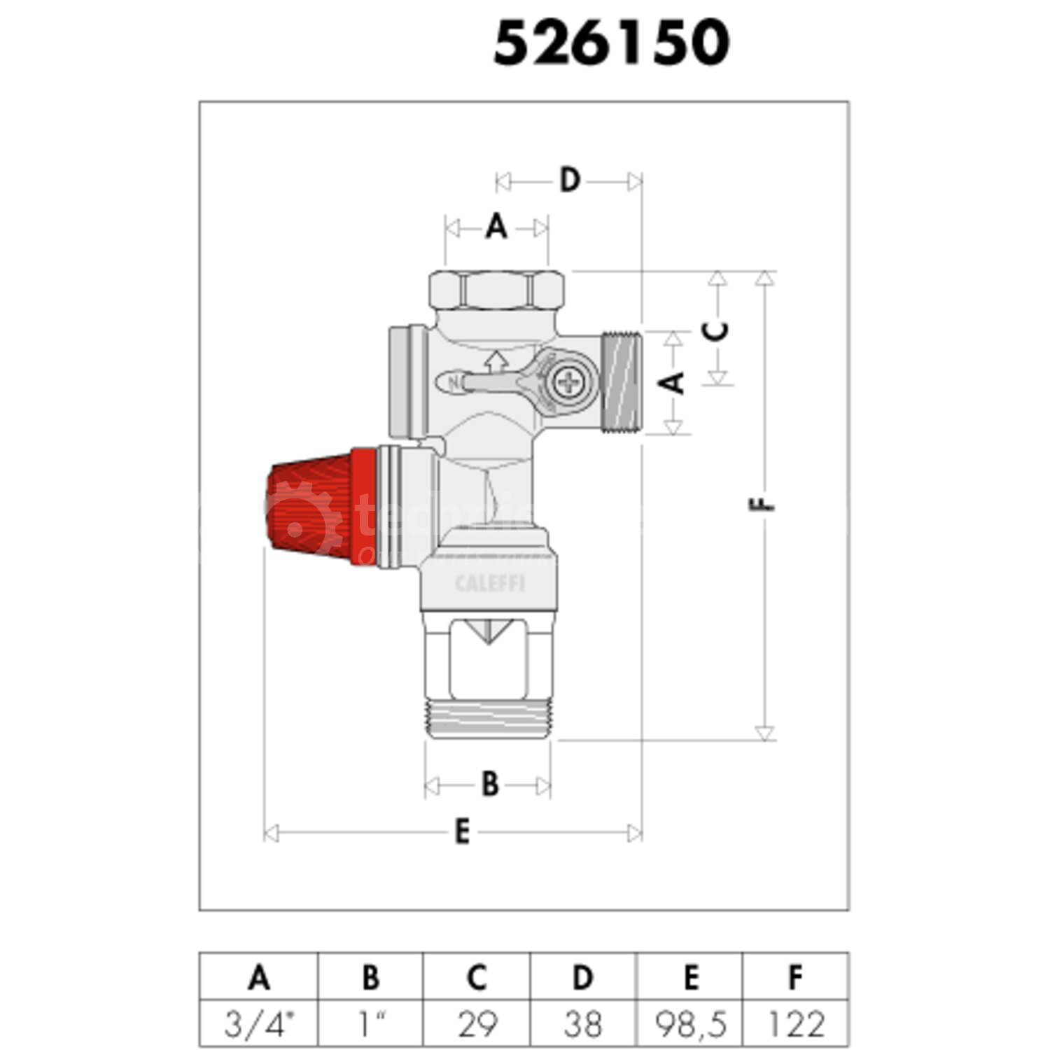 Caleffi Meet-, regel- en beveiligingstoeste - Inlaatcombinatie ...
