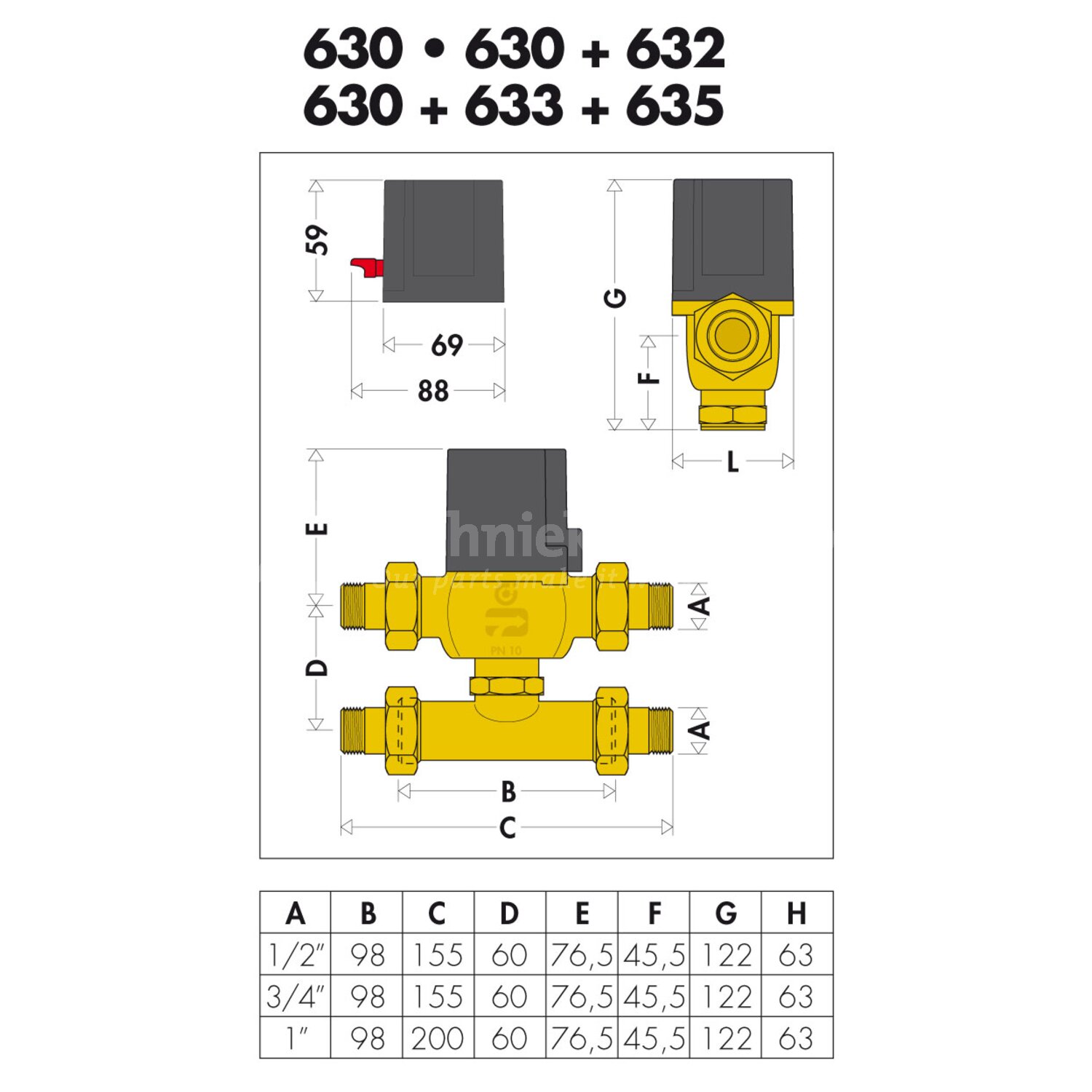 Caleffi Onderdelen van appendages - Thermische servomotor ...