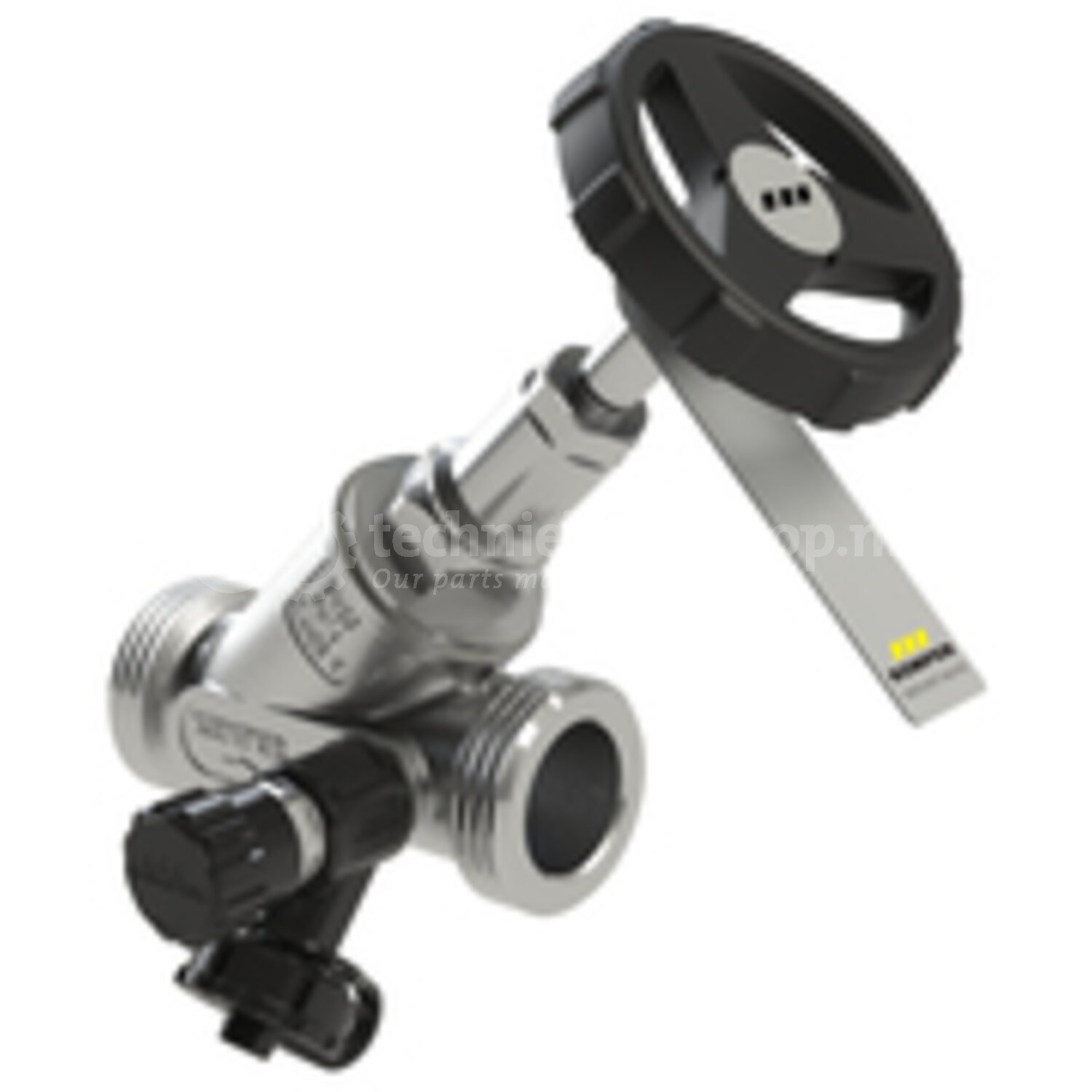 Kemper NFA / NIRO stopkraan van rvs, m. aftapper, bu.dr. DN25 ...