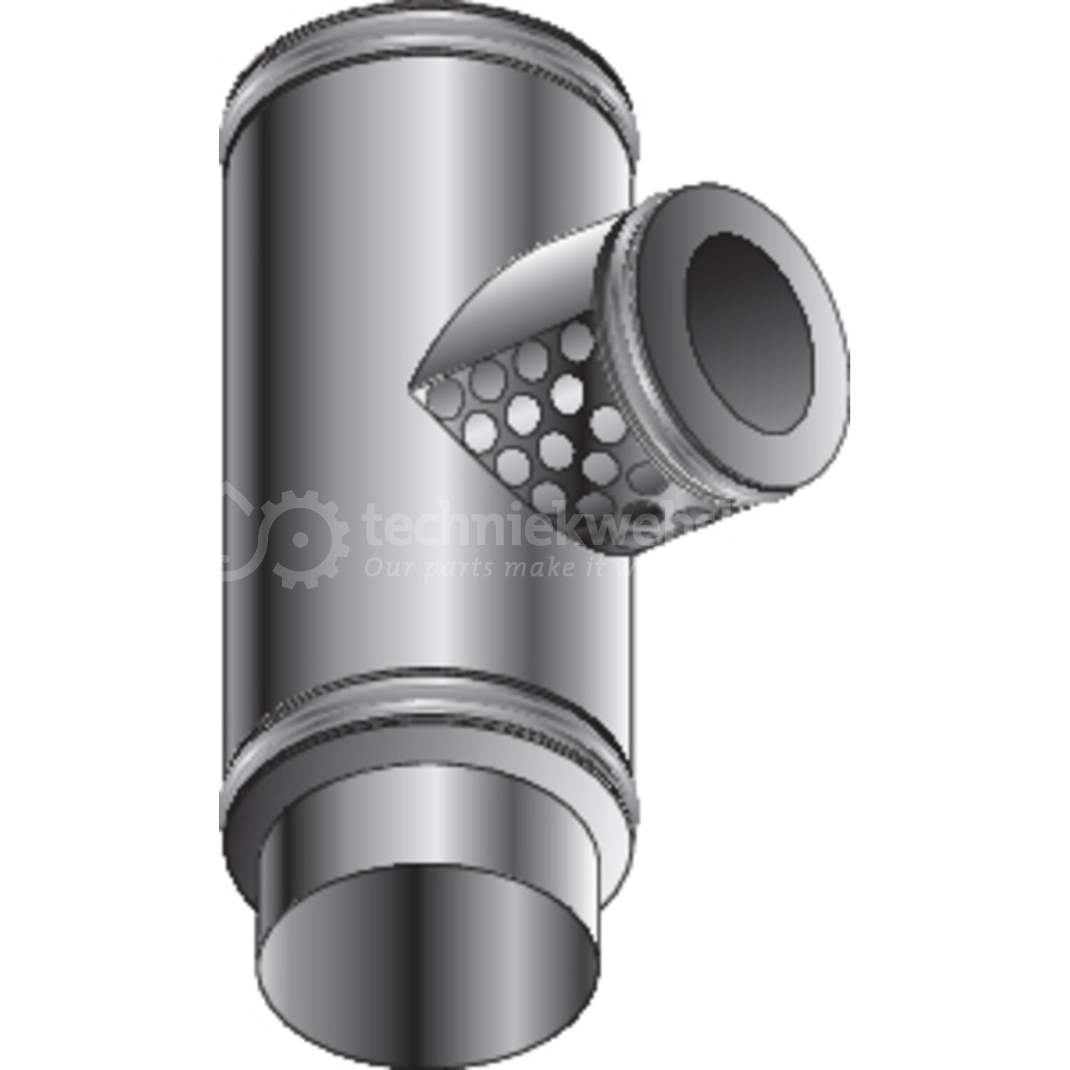 Burgerhout DP25 dubbelwandig RVS - T-stuk / DP 25 T-st. d150 ...