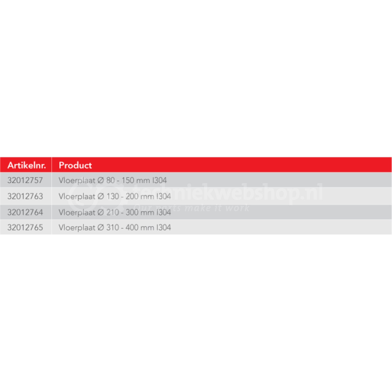 Econox RVS accessories rookgasafvoeren - Vloerplaat / diameter 80 - 150 ...