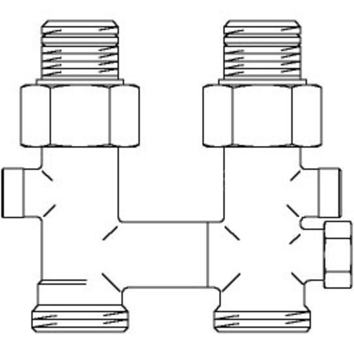 Oventrop CV onderblok Multiflex - Multiflex / V CE-afsluit H-onderblok ...