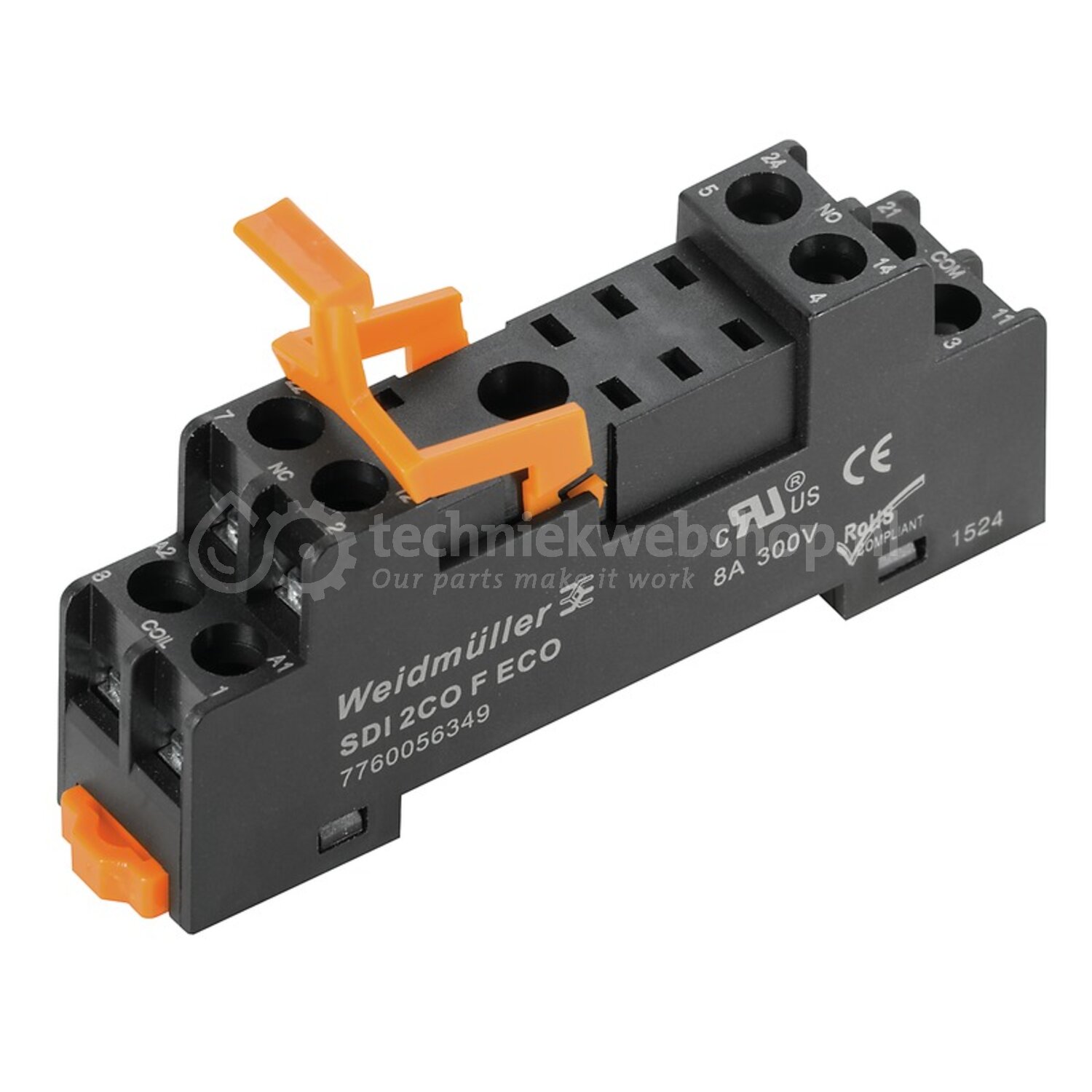 Weidmüller Benelux D-SERIES DRI - SDI 2CO F ECO / Relay socket, 2 CO ...