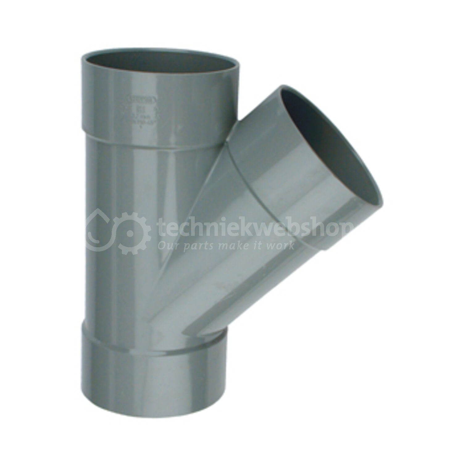 Wavin Nederland Wadal PVC T-Stuk 45° GR 40 BC, Fitting met 3 ...