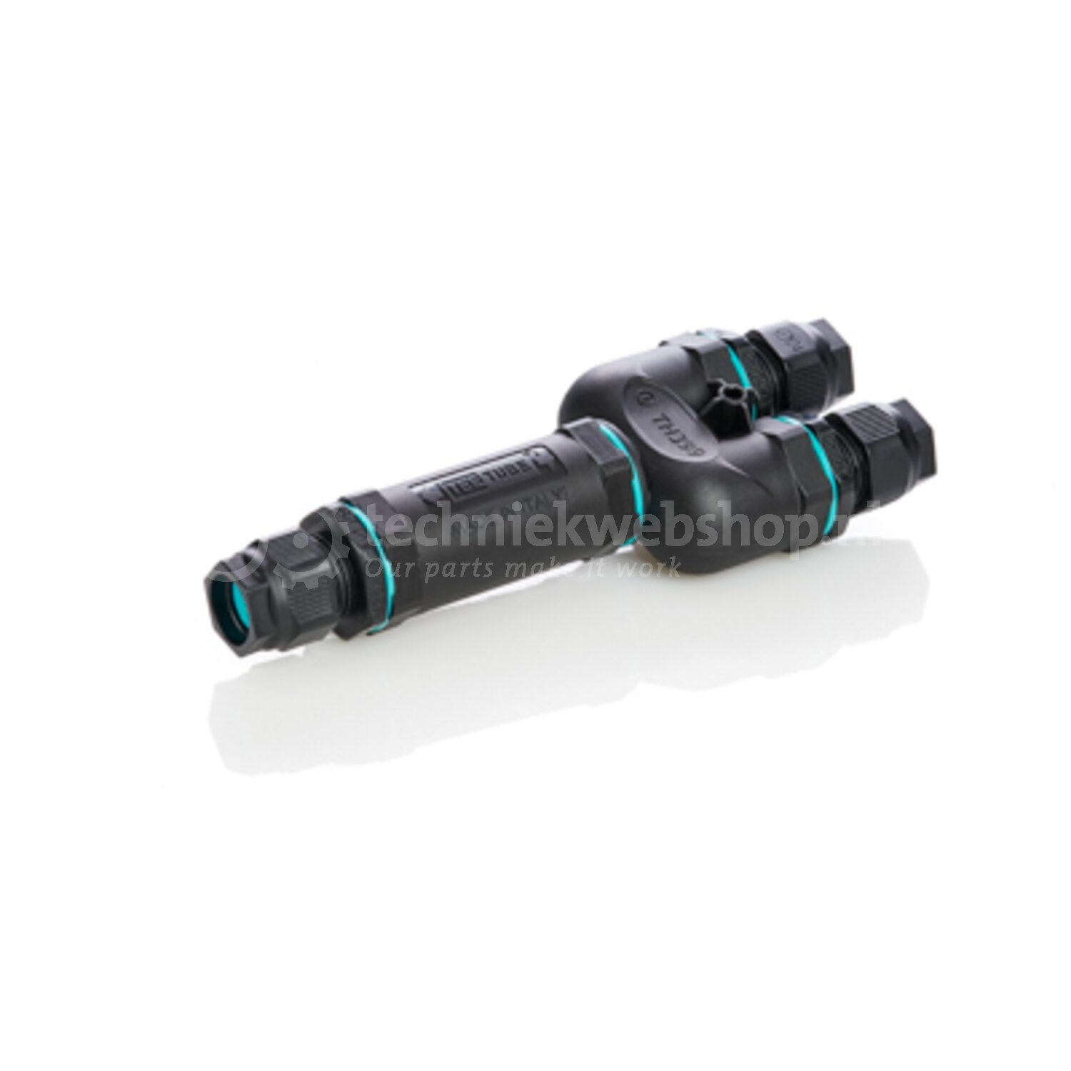 TECHNO THR.399.S9L Steckverbinder – AC-Verteiler 6‑fach, IP68, 32A, 250V – Für Kabel-Ø 5–17 Mm, Y-Variante