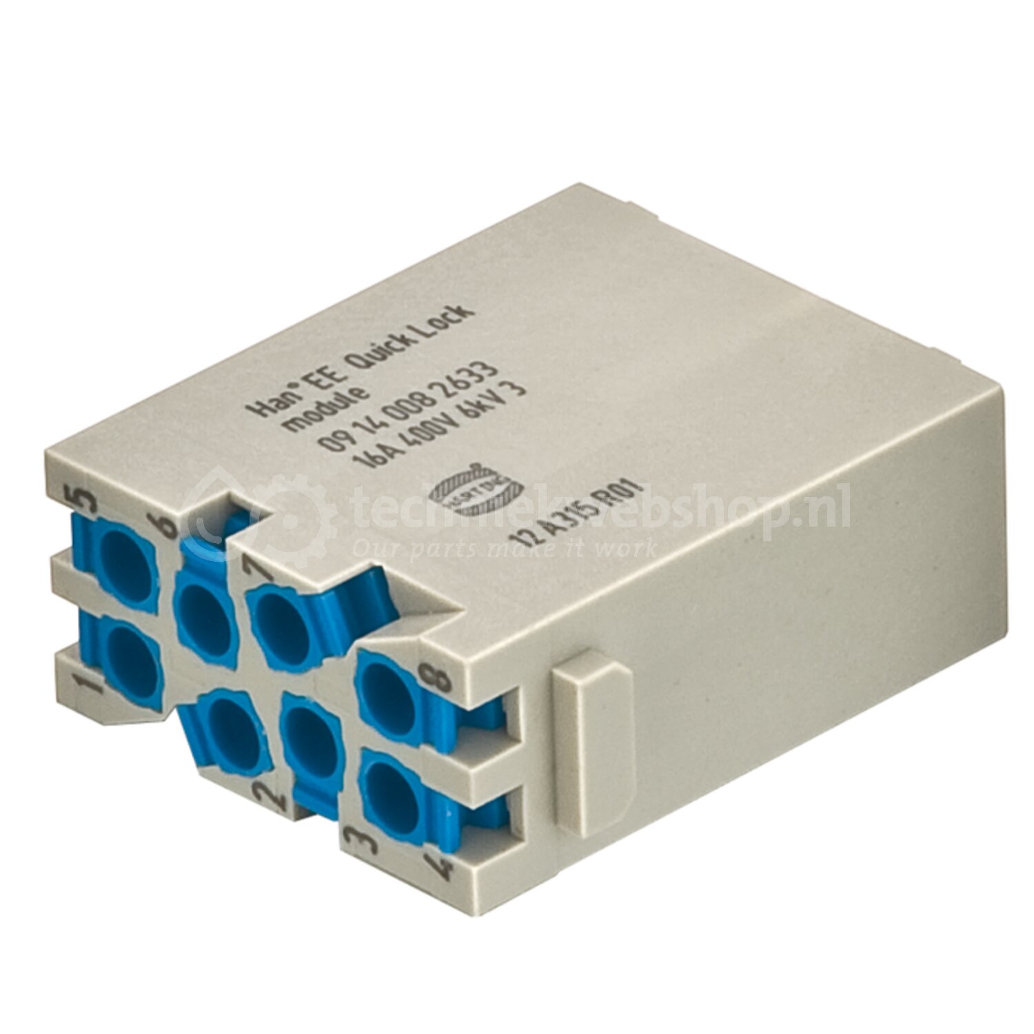 Harting Han EE Quick-Lock module, male / Han® EE module, Single module ...