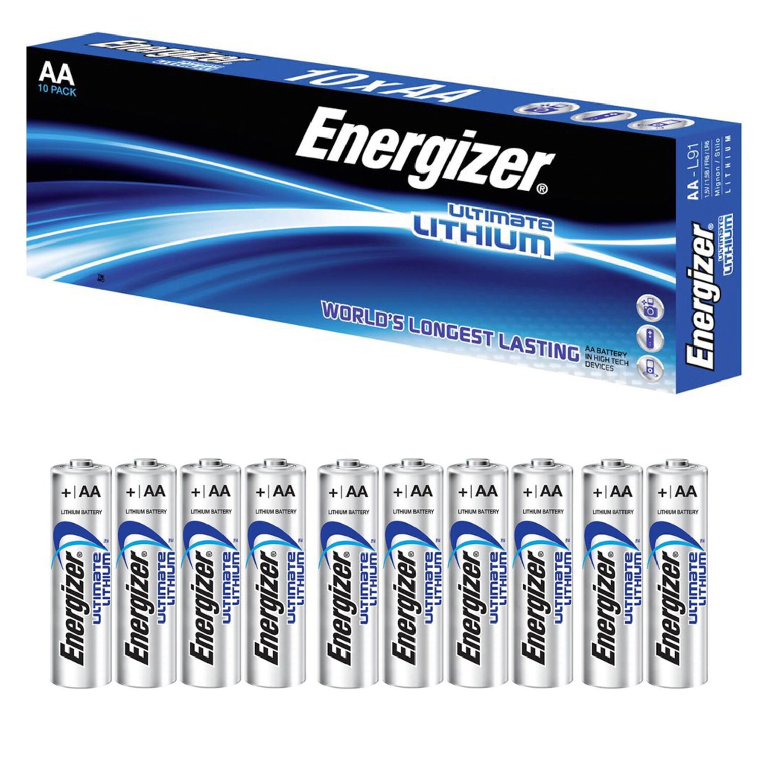 LITHIUM BATTERIJEN - lith. Energizer 1,5V AA L91 bulk, verkoop per: 10 ...