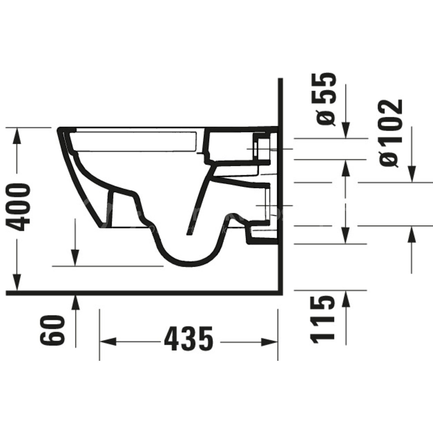 Duravit No.1 - WC-pack hangend, Closetcombinatie, verkoop per: 1 x 1 ...