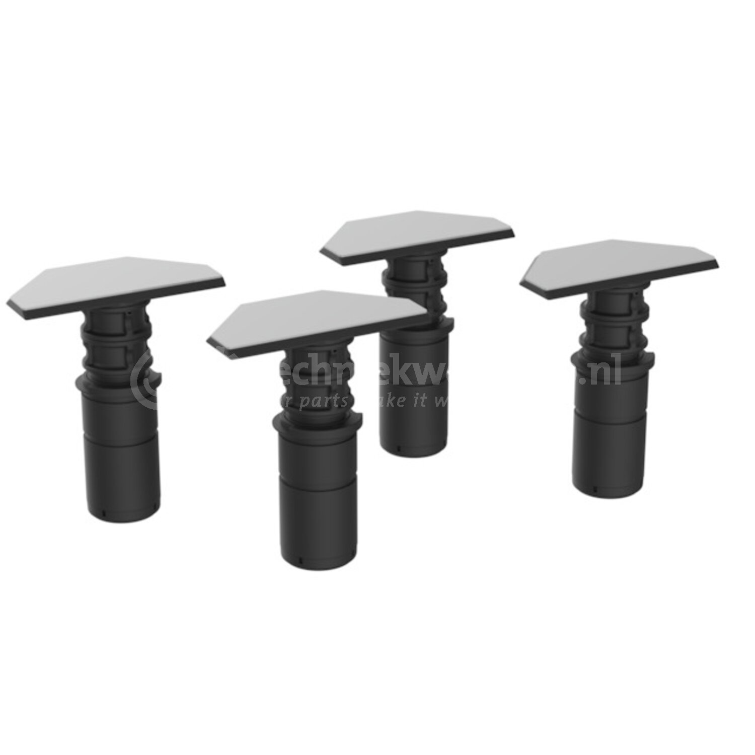 Level - BetteLevel montagepoten voor douche, 150x70x135 mm, Kunststof ...