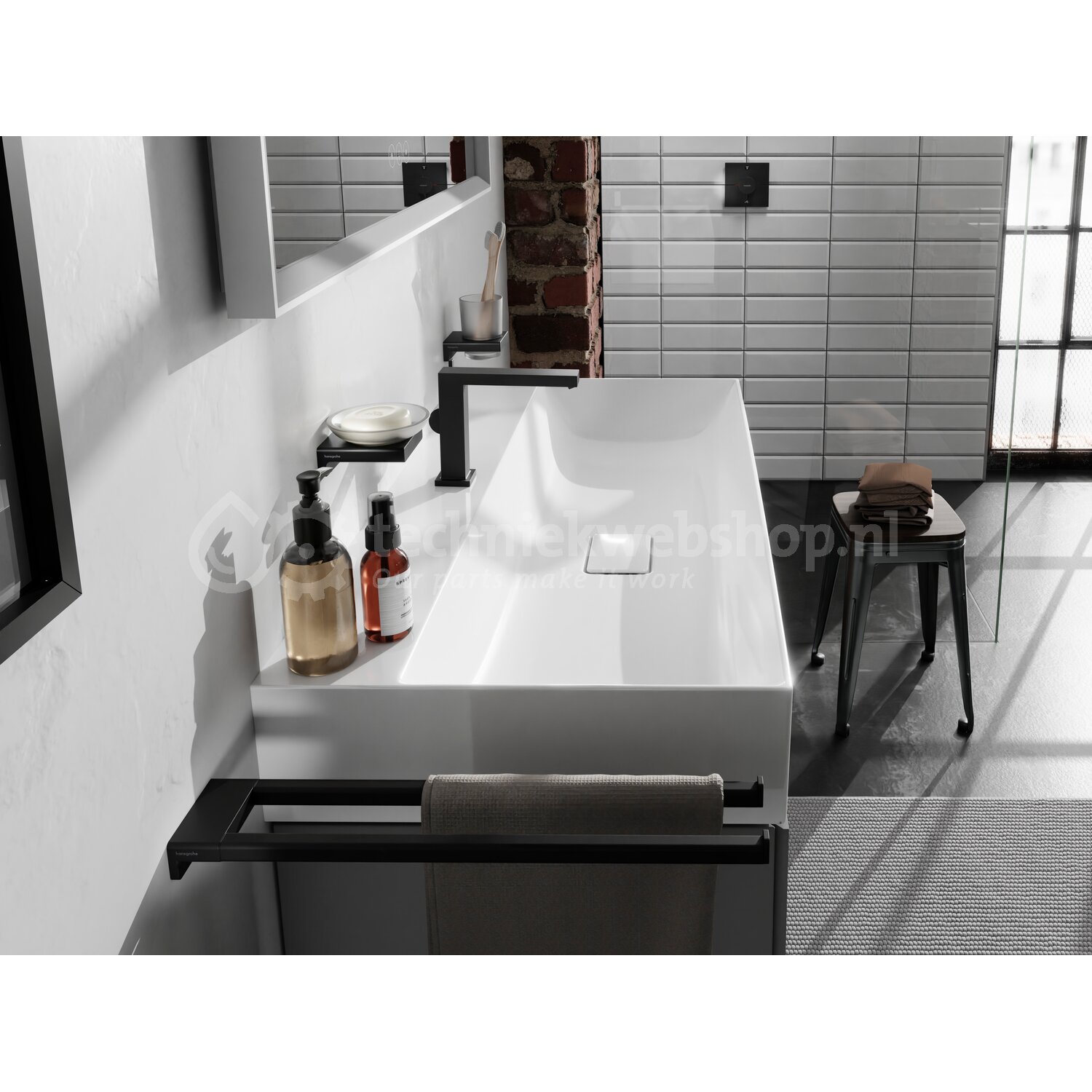 Hansgrohe AddStoris - 41770XXX / HG hdoekhdr 2-lids mz, Handdoekhouder ...