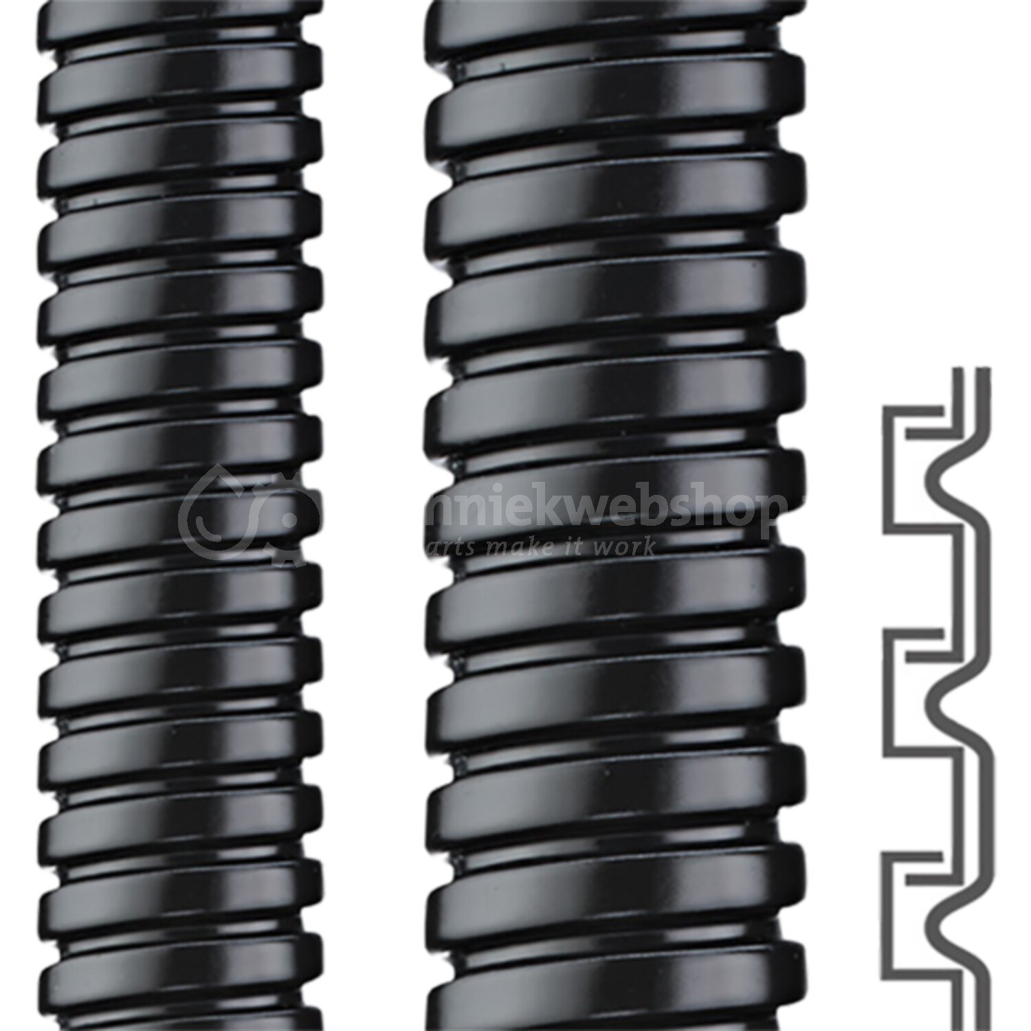 Flexa SPR-slangen - SPR-PVC (RVS met PVC buitenmantel) / Beschermslang ...